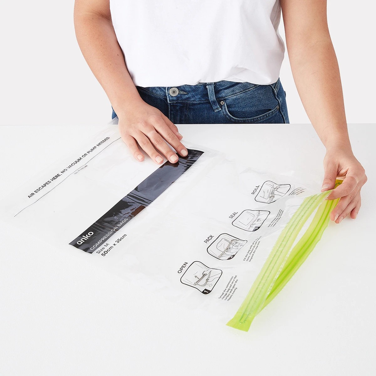3 Travel Compression Storage Bags - Anko - Clear, 3 of 10