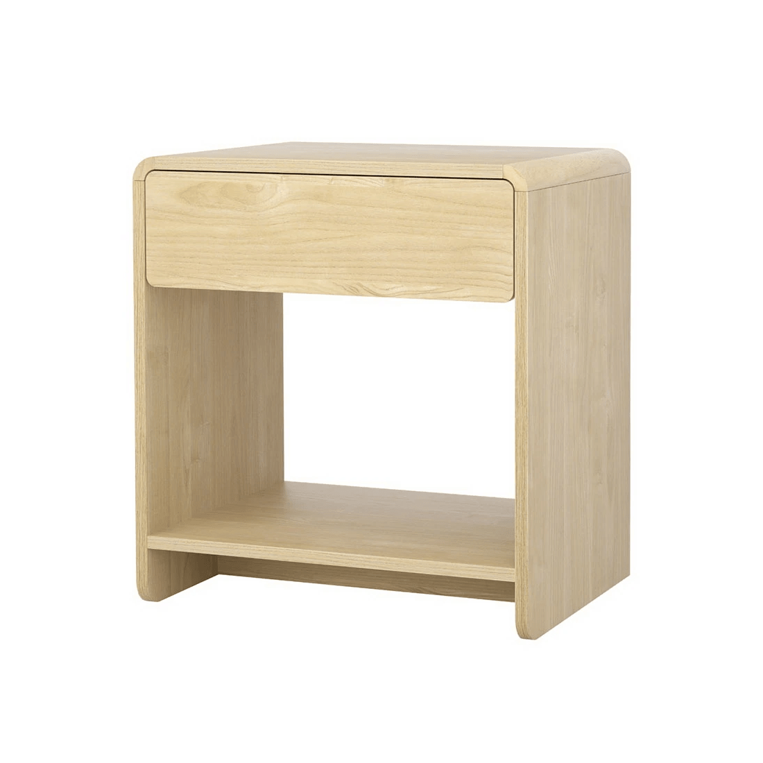 1 Artiss Bedside Table Drawer Open Shelf Pine - Brown, 1 of 6