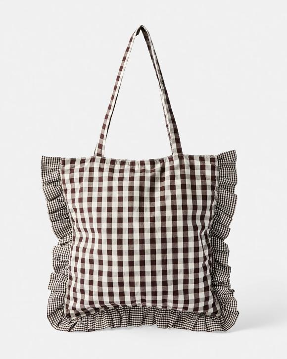 Fabric Ruffle Tote Bag