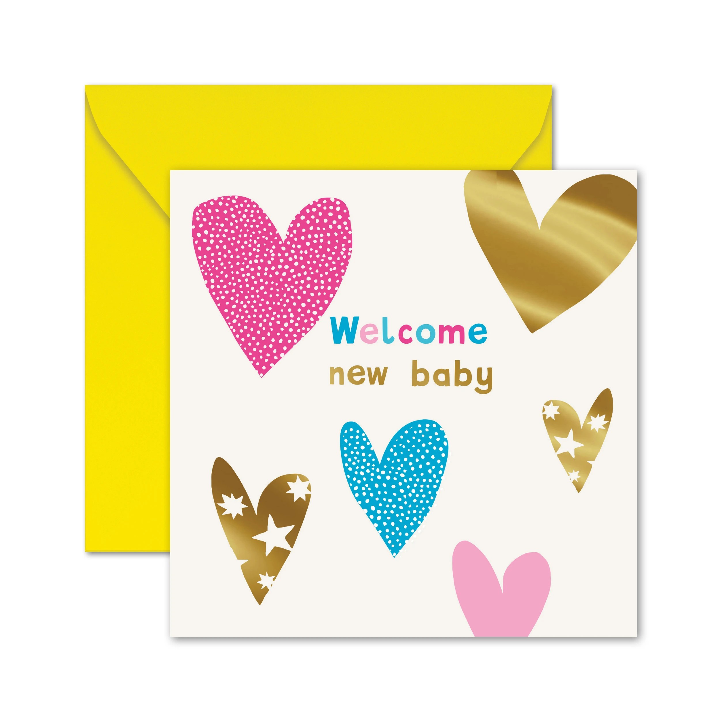 1 Hallmark New Baby Card - Pink and Blue Hearts, 1 of 3