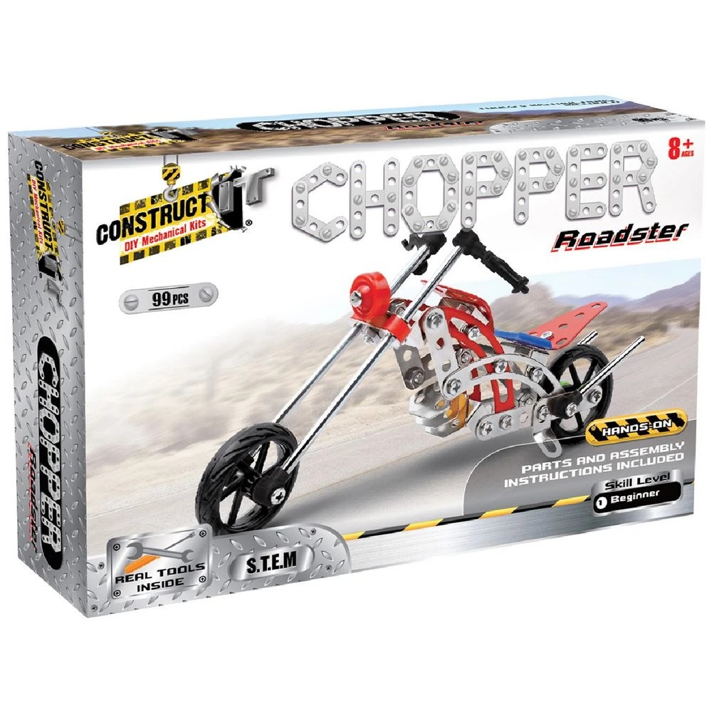 1 Construct It DIY Mechanical Kit Chopper Roadster 99 Pieces, 1 of 3