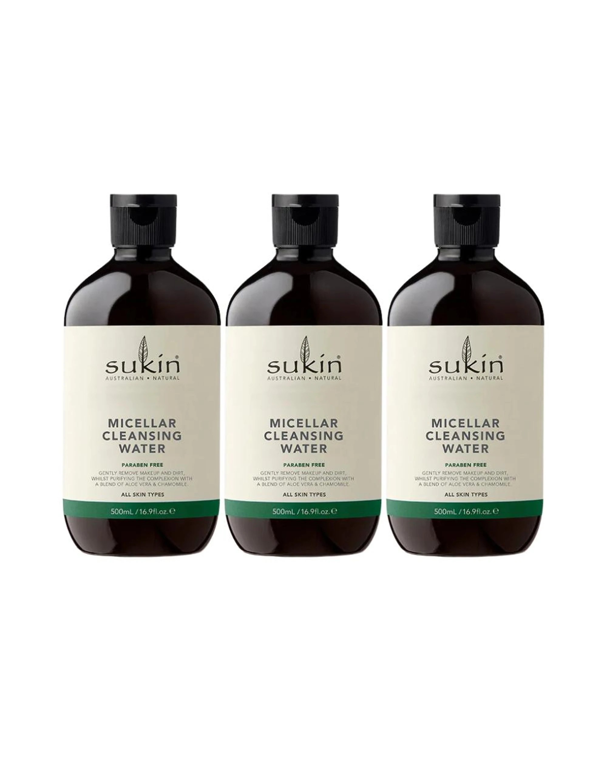 1 3 x Sukin Micellar Cleansing Water 500mL, 1 of 2