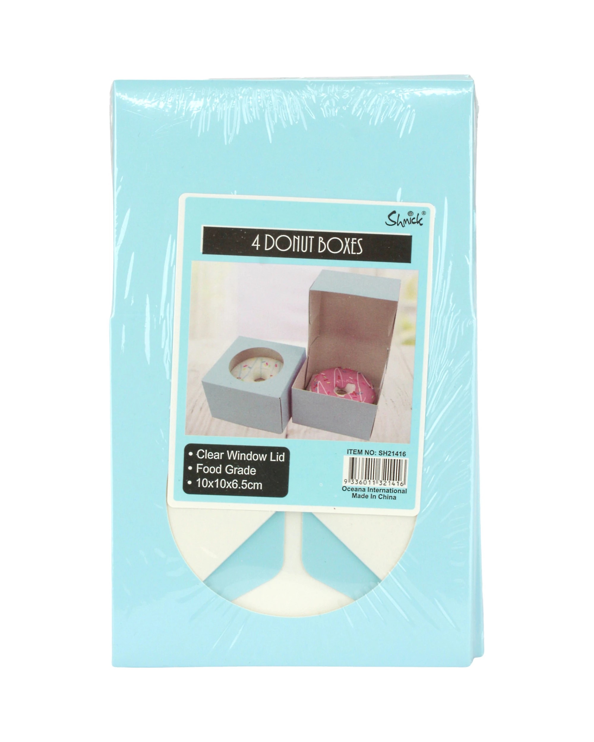 3 Shmick Light Donut Boxes with Window 10cm Pack of 4 - Blue, 3 of 3