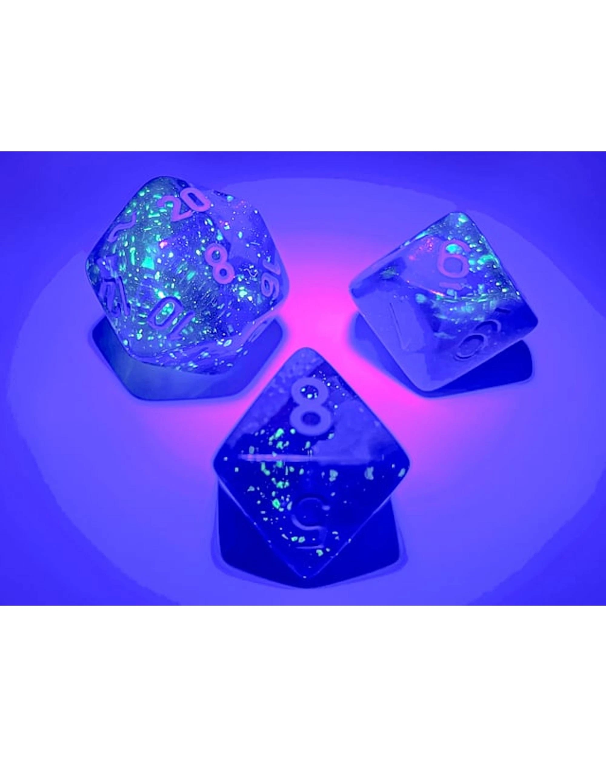 3 Chessex Gemini Luminary Polyhedral 7-Die Dice Set - Blue and Light Blue - Blue, 3 of 3