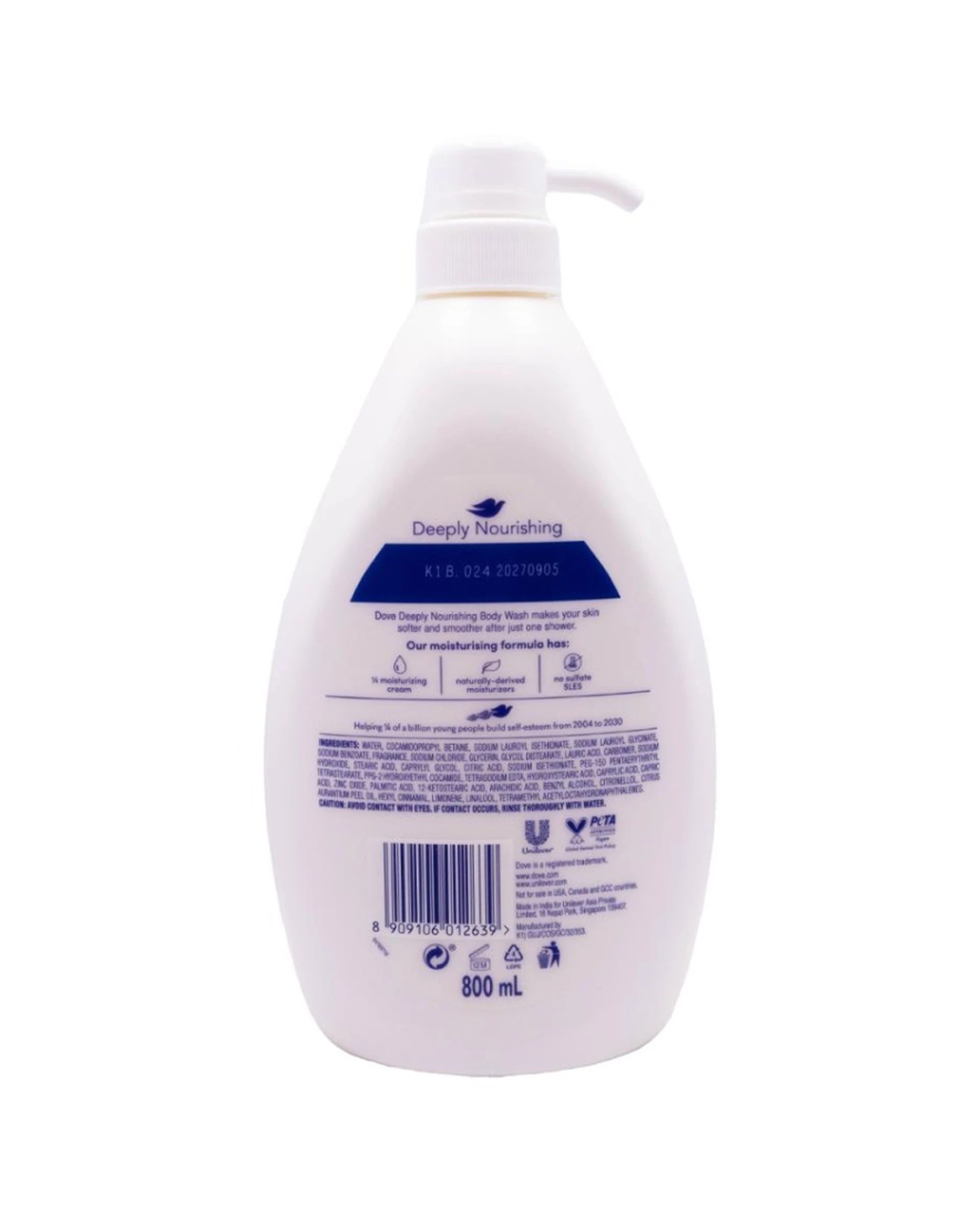 3 Dove 6PK Deeply Nourishing Dry Skin Triple Moisture Serum Body Wash 800ml - White, 3 of 4