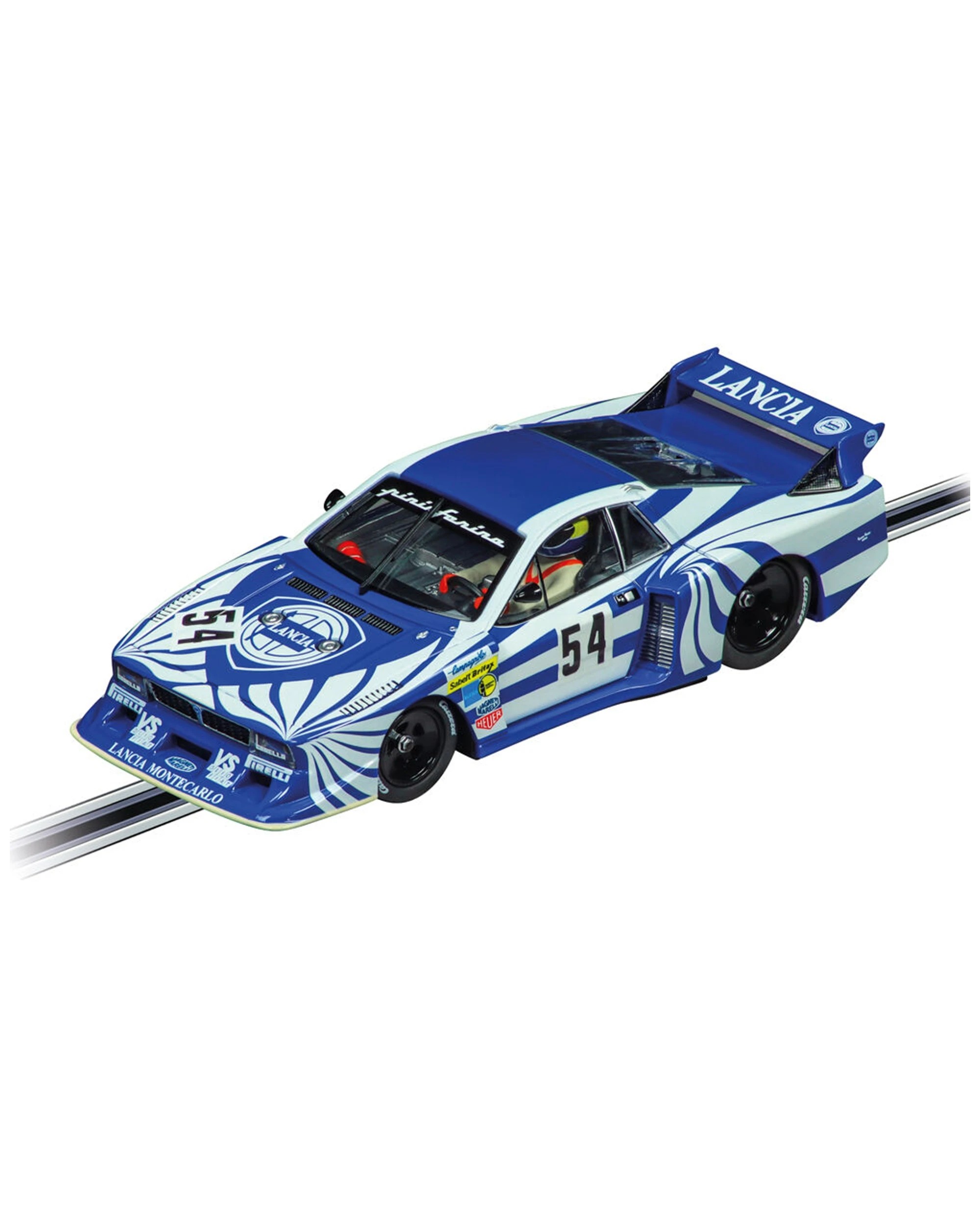 1 Carrera Lancia Beta Montecarlo Turbo No.54 Silverstone Slot Car 1-32 Scale - Blue, 1 of 3