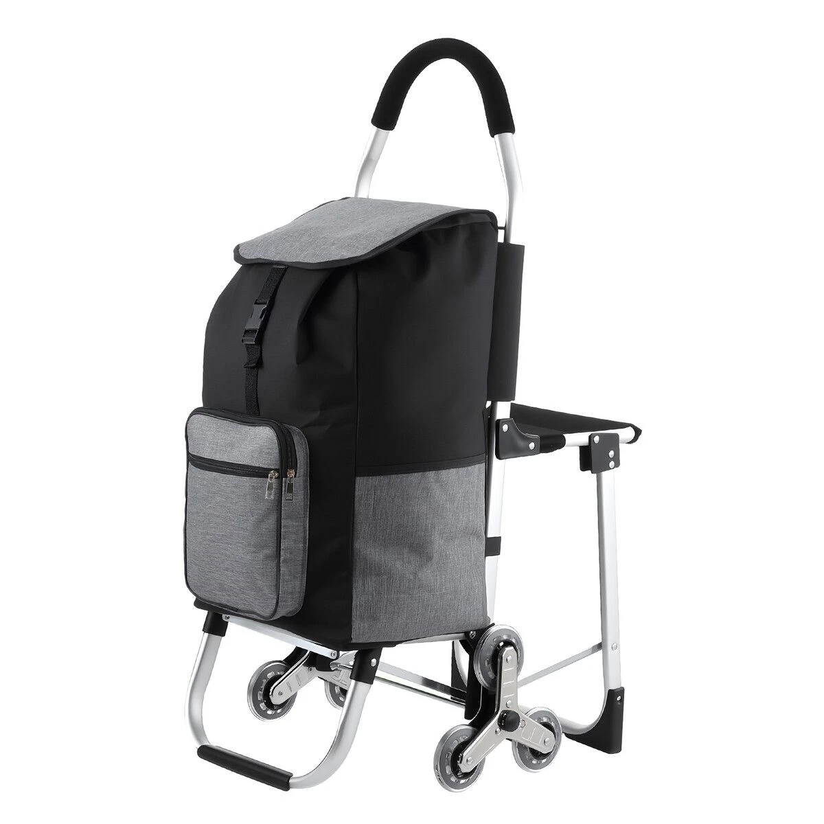 3 AUSWAY Shopping Cart Folding Trolley Dolly Grocery Bag Stair Climbing Wheels Waterproof, 3 of 3