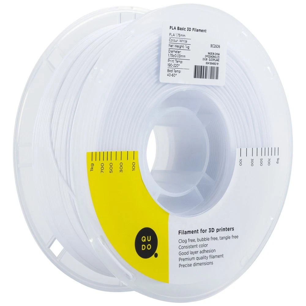 3 Qudo PLA 3D Filament White, 3 of 7