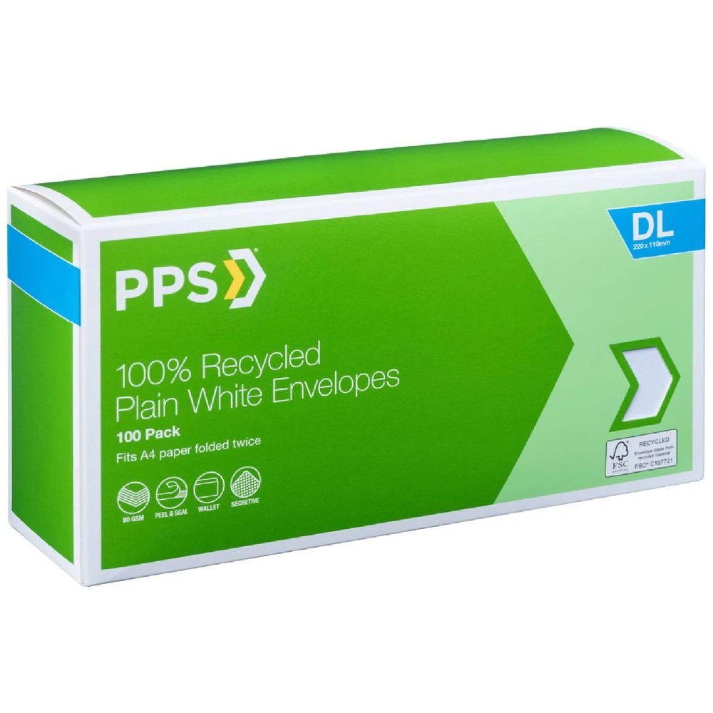 1 PPS DL Plain Faced Envelopes 100 Pack, 1 of 4