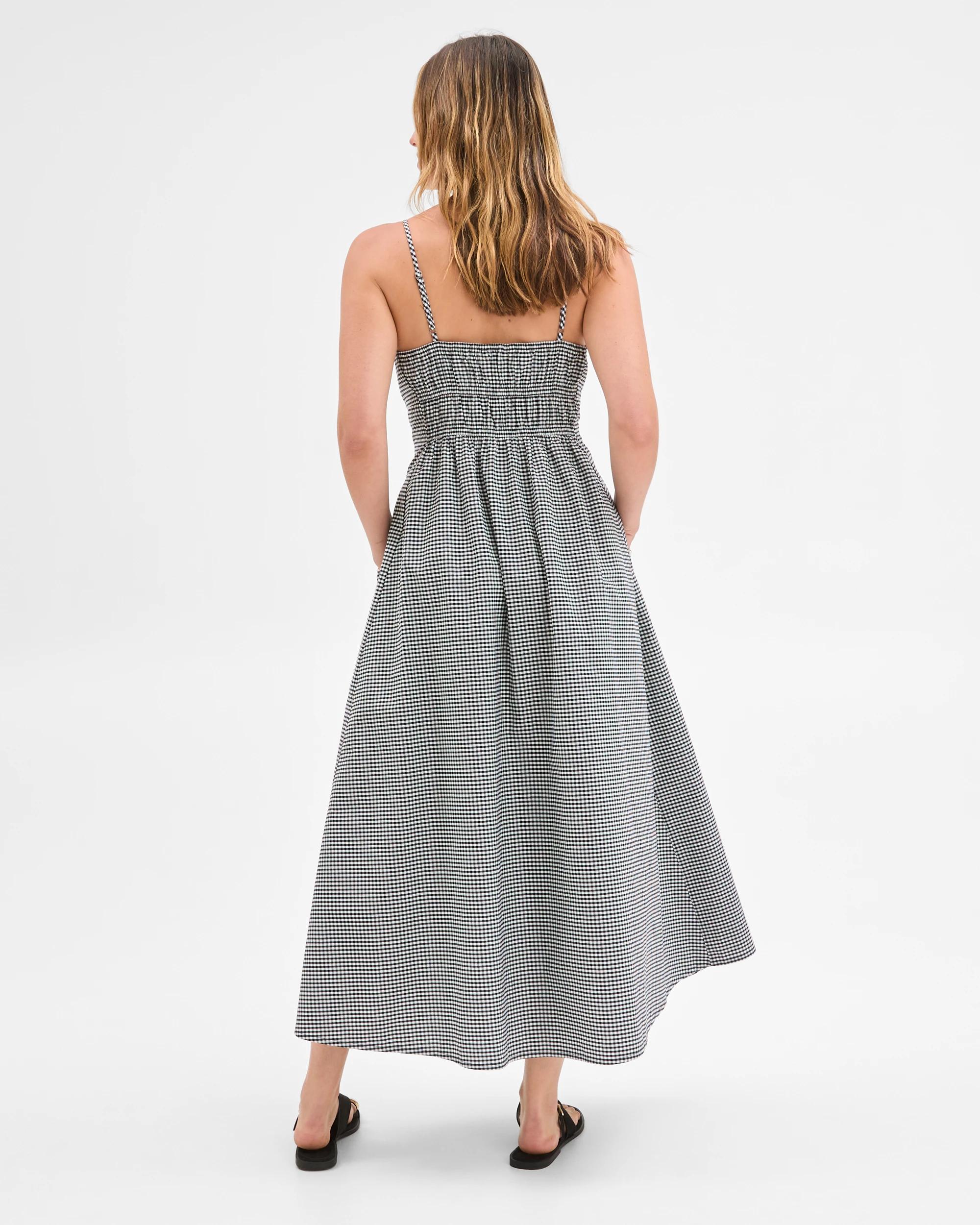 7 Target Woman Channel Tie Sleeveless Maxi Dress GINGHAM, 7 of 7