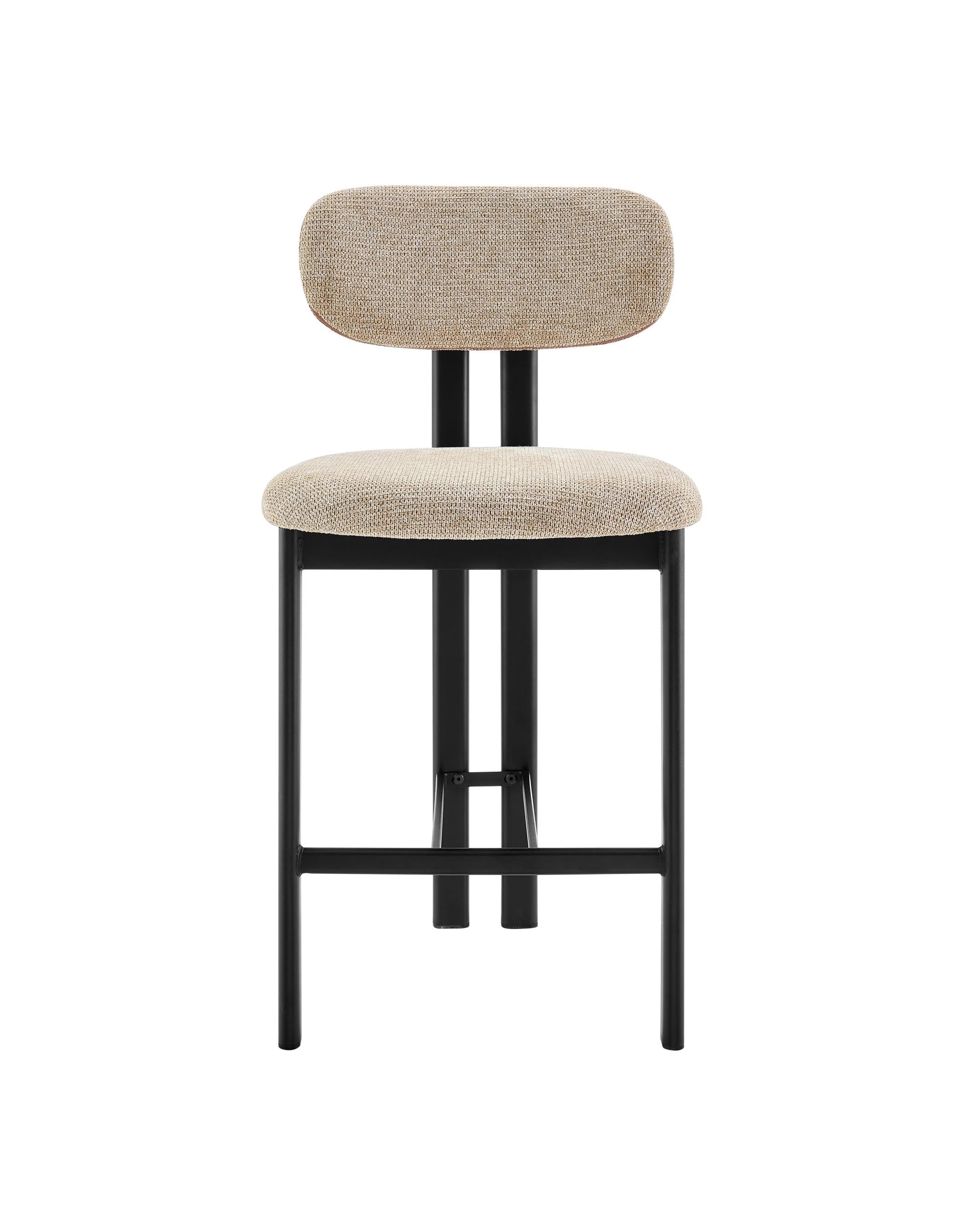 4 Kodu Dining Stools Pair (Set of Two) Beige and Black, 4 of 9