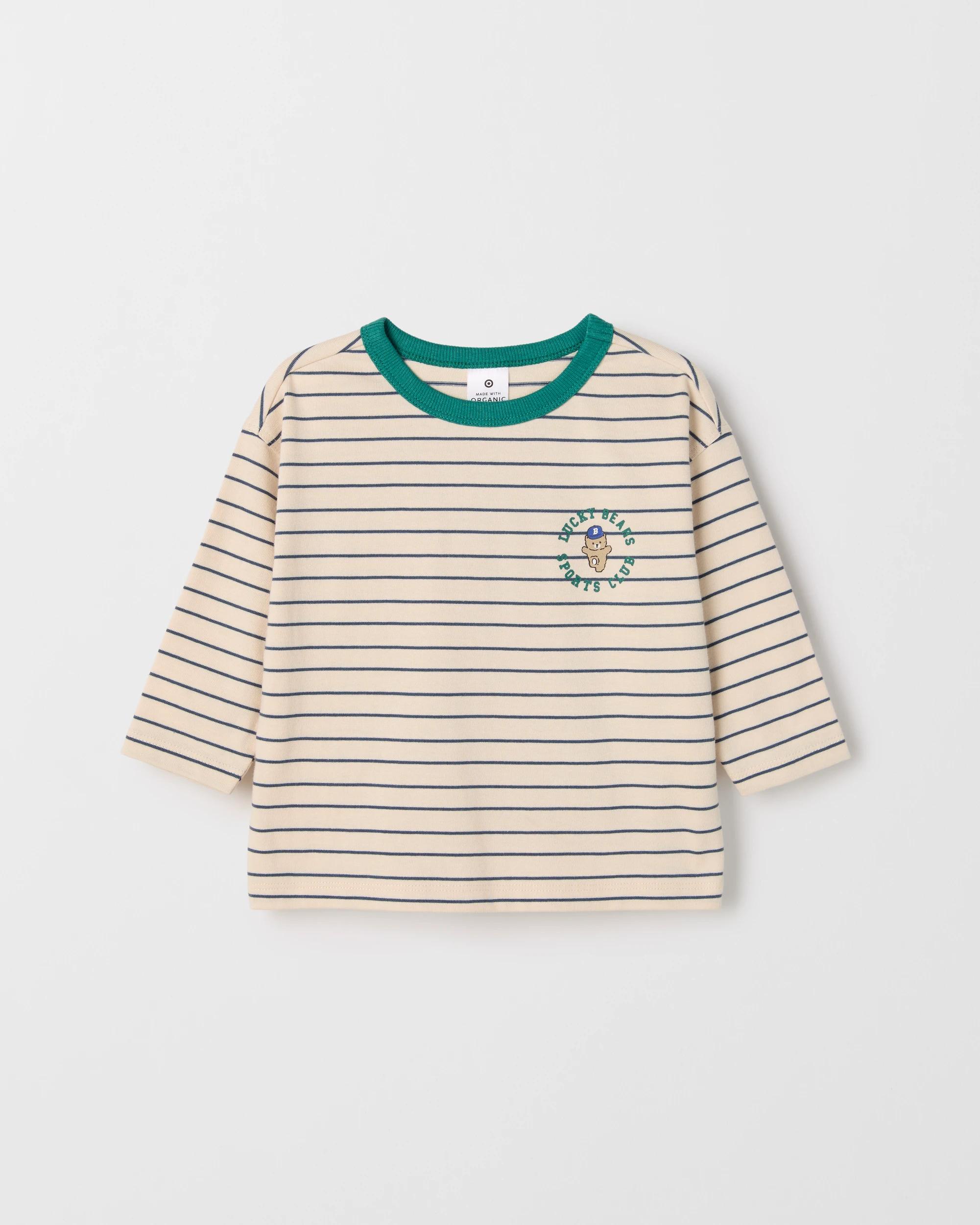 1 Target Baby Baby Organic Cotton Long Sleeve Stripe T-Shirt WHITECAP GRAY, 1 of 1