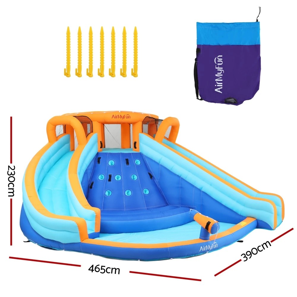 2 AirMyFun Kids Inflatable Pool Water Double Slide Park Jumping Castle 465X390CM - Multi, 2 of 5