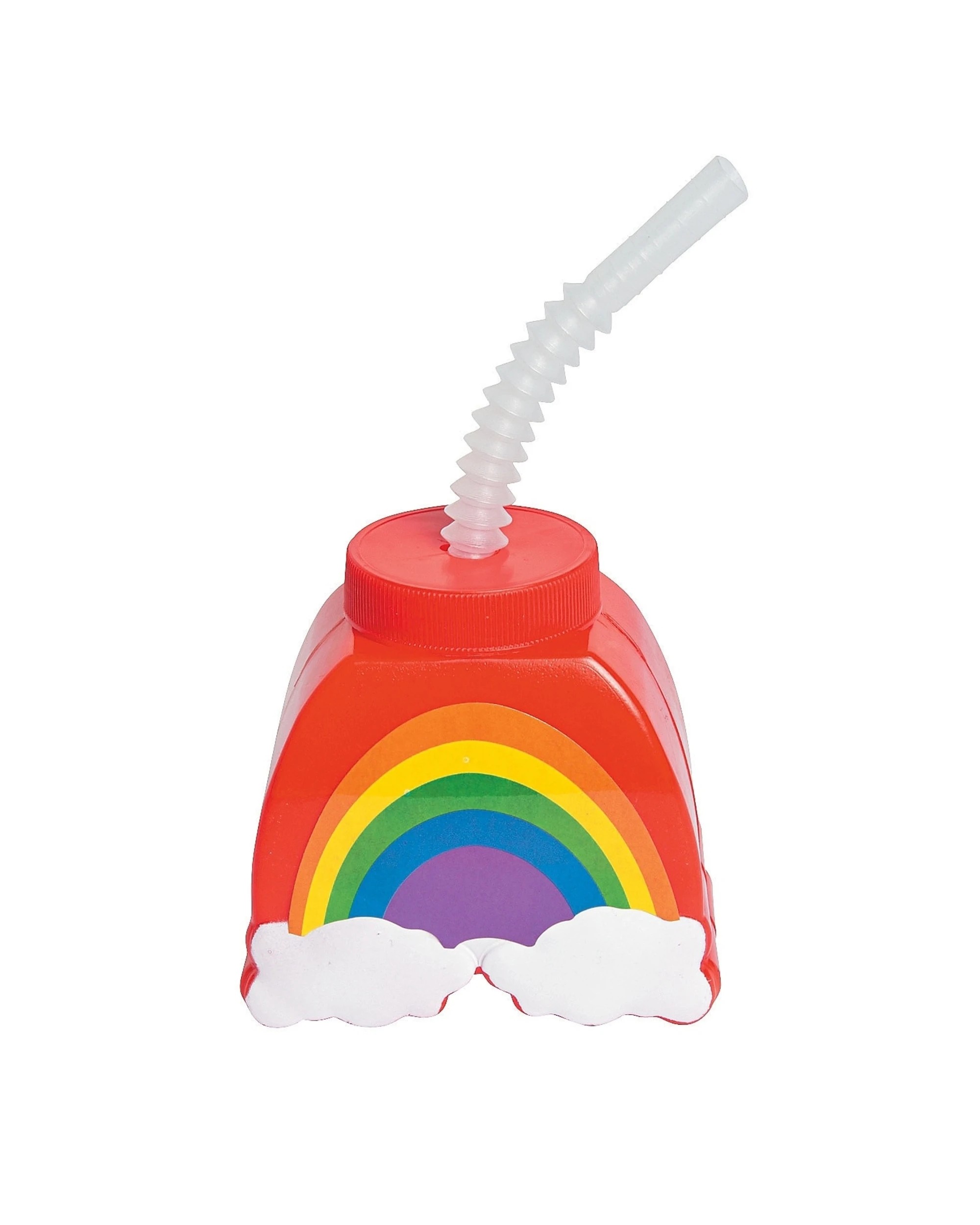 1 Partyrama Rainbow Novelty Cup with StrawMulti - Multi, 1 of 1