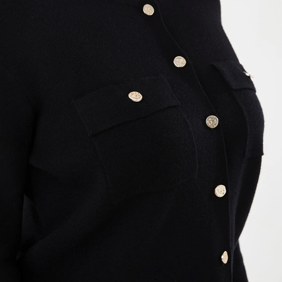6 Compact Knit Cardigan Black, 6 of 6