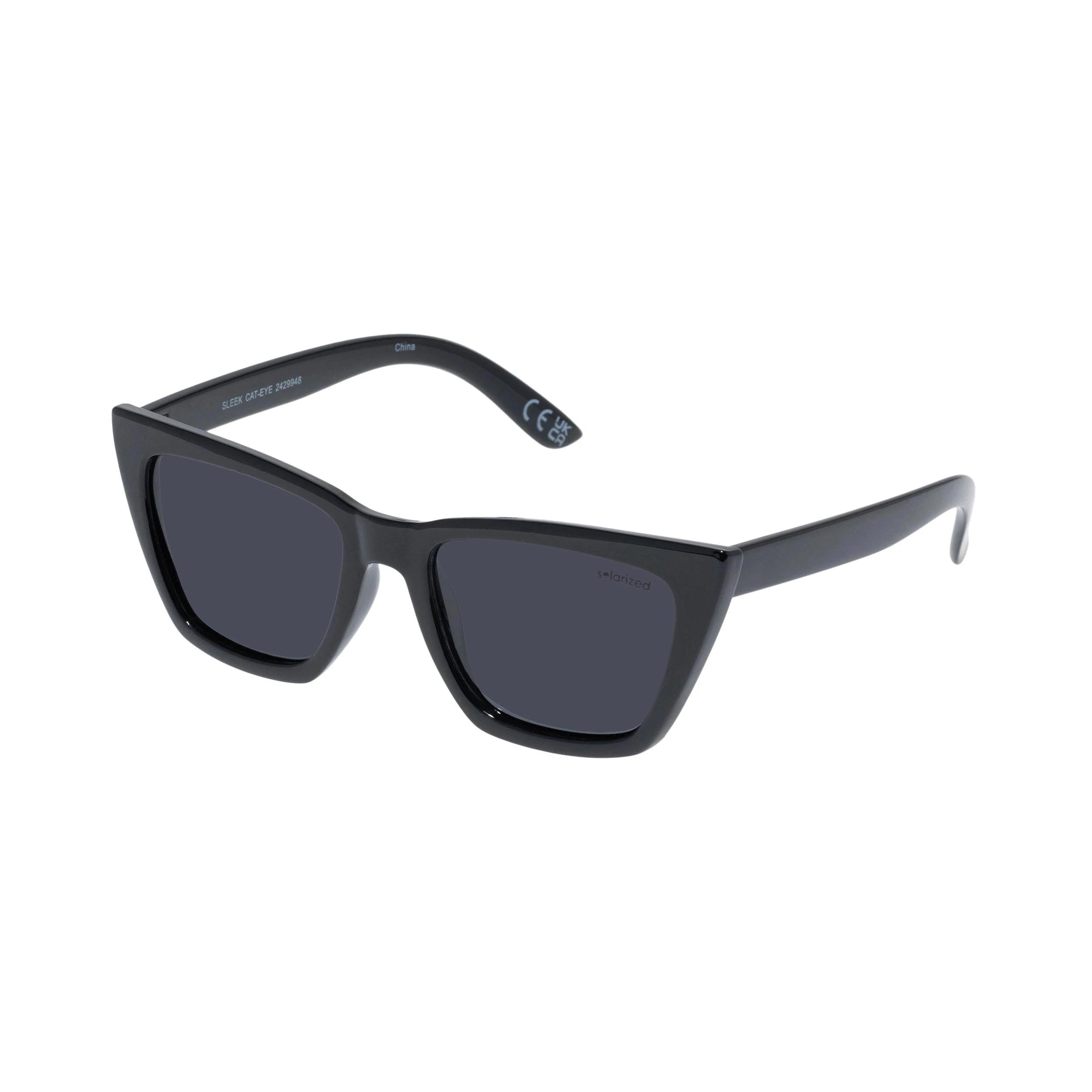 1 SOLARIZED® Sleeke Cat Eye Sunglasses BLACK, 1 of 2