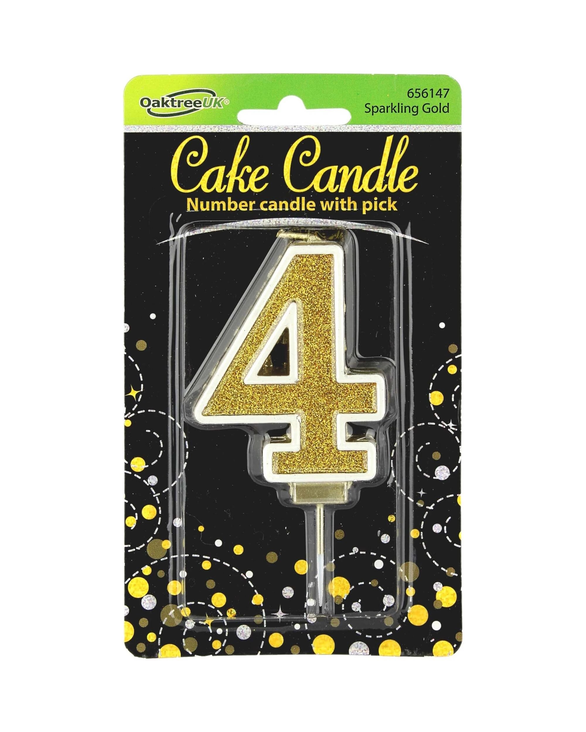 1 Alpen Sparkling Fizz Number 4 Candle - Gold, 1 of 1