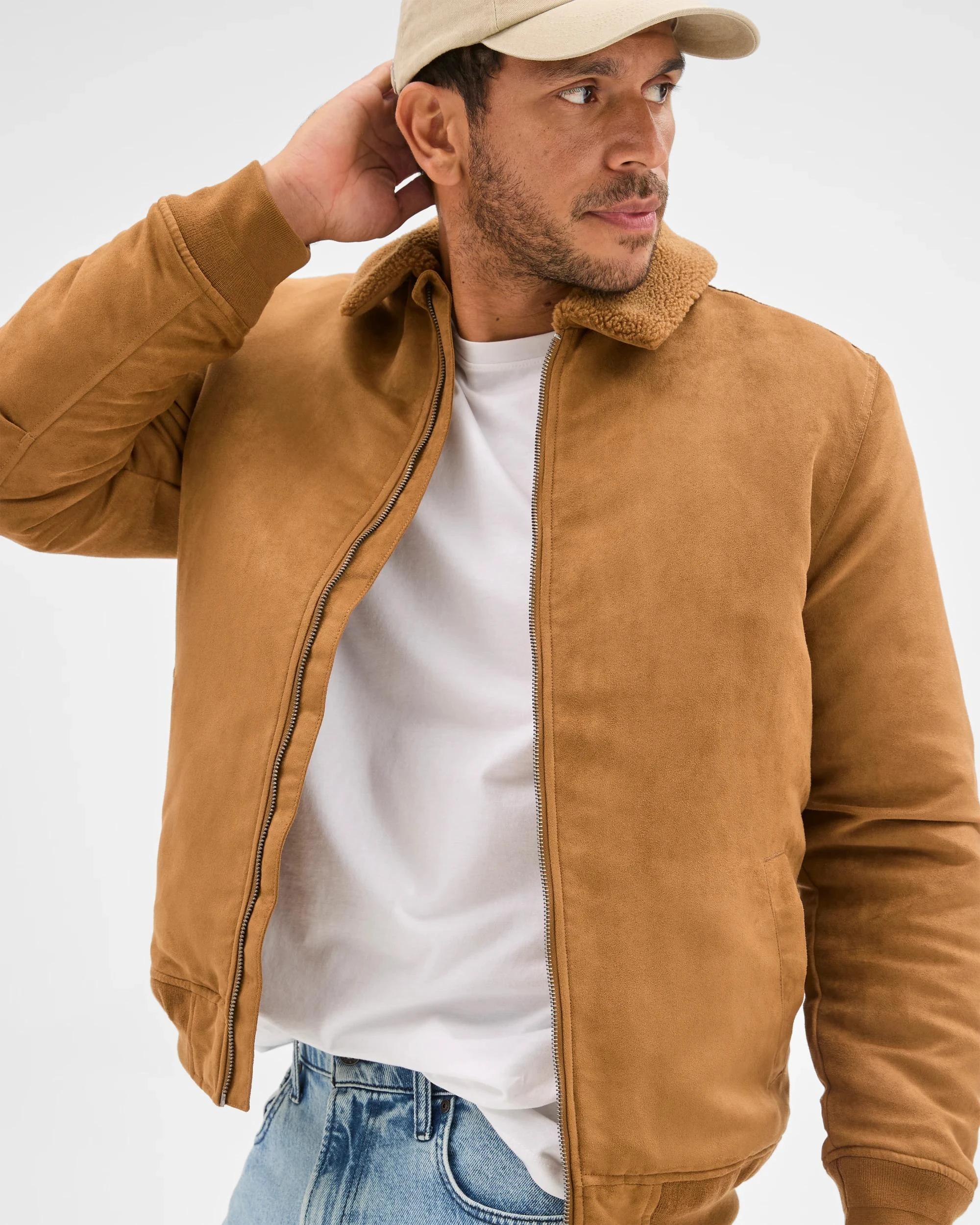 3 Target Man Faux Suede Jacket WALNUT, 3 of 6