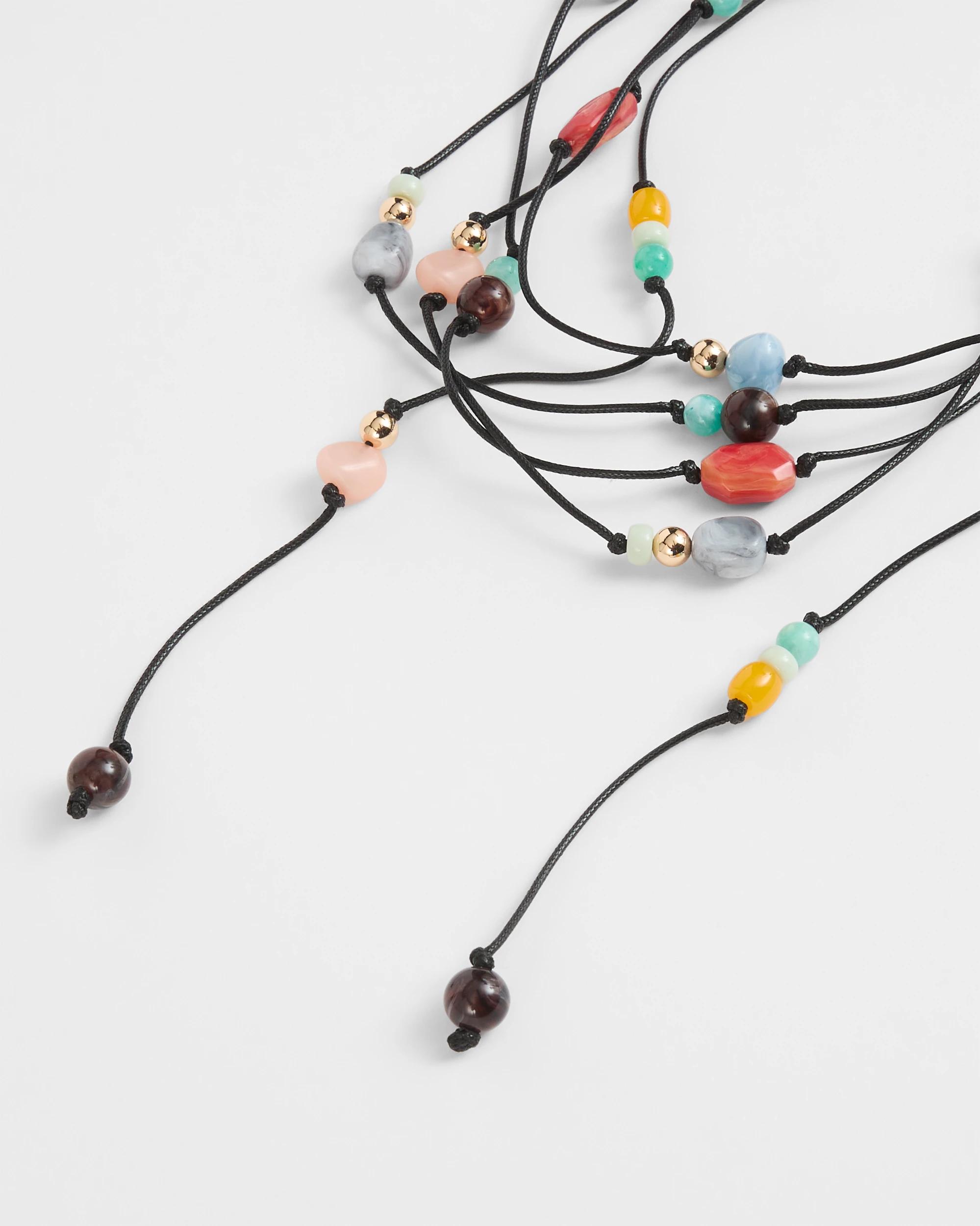 2 Target Woman Beaded Lariat Tie Necklace BLACK, 2 of 2