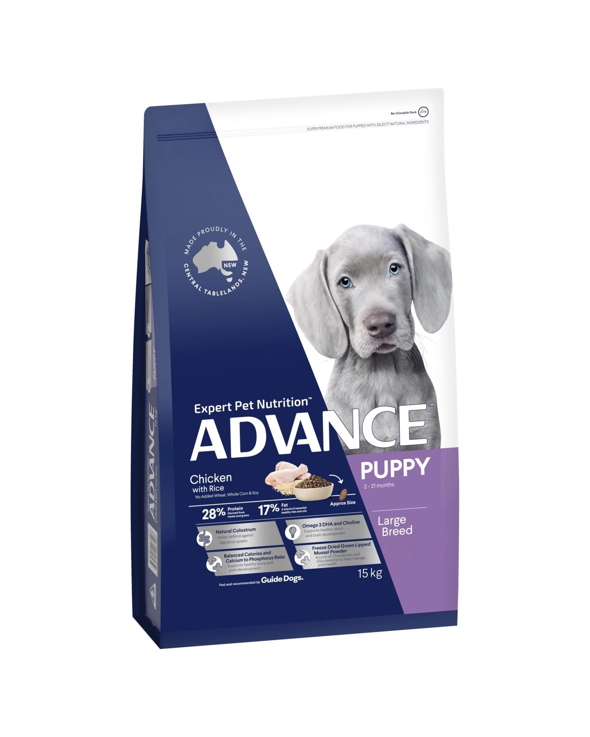 1 Advance Puppy Growth Large Breed Dry Dog Food Chicken w/ Rice 15kg, 1 of 3