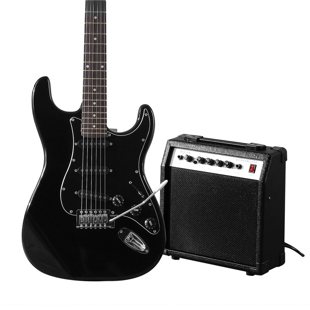1 MELODIC Full-Size Electric Guitar 39 inch with Bonus Amplifier Black Melodic, 1 of 3