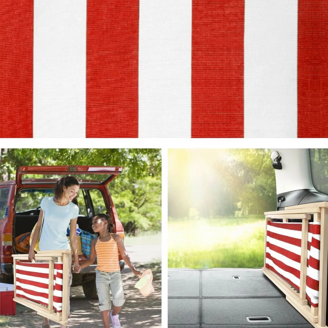 4 Gardeon Outdoor Deck Chair Wooden Sun Lounge Folding Beach Patio Furniture - Red, 4 of 6