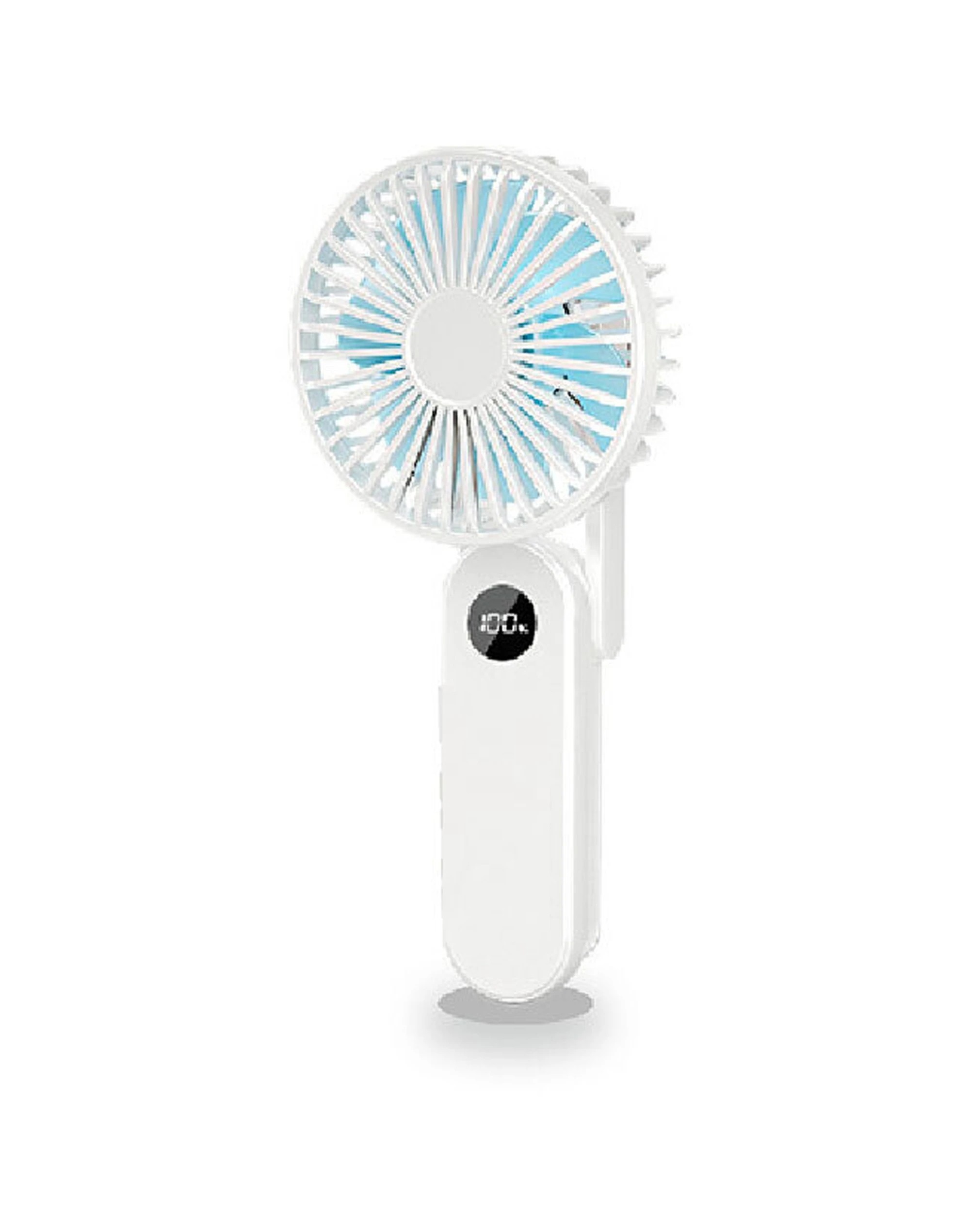 2 SANSAI Portable Digital Display USB Charging Fan 20x9cm - 2PK Foldable - White, 2 of 3