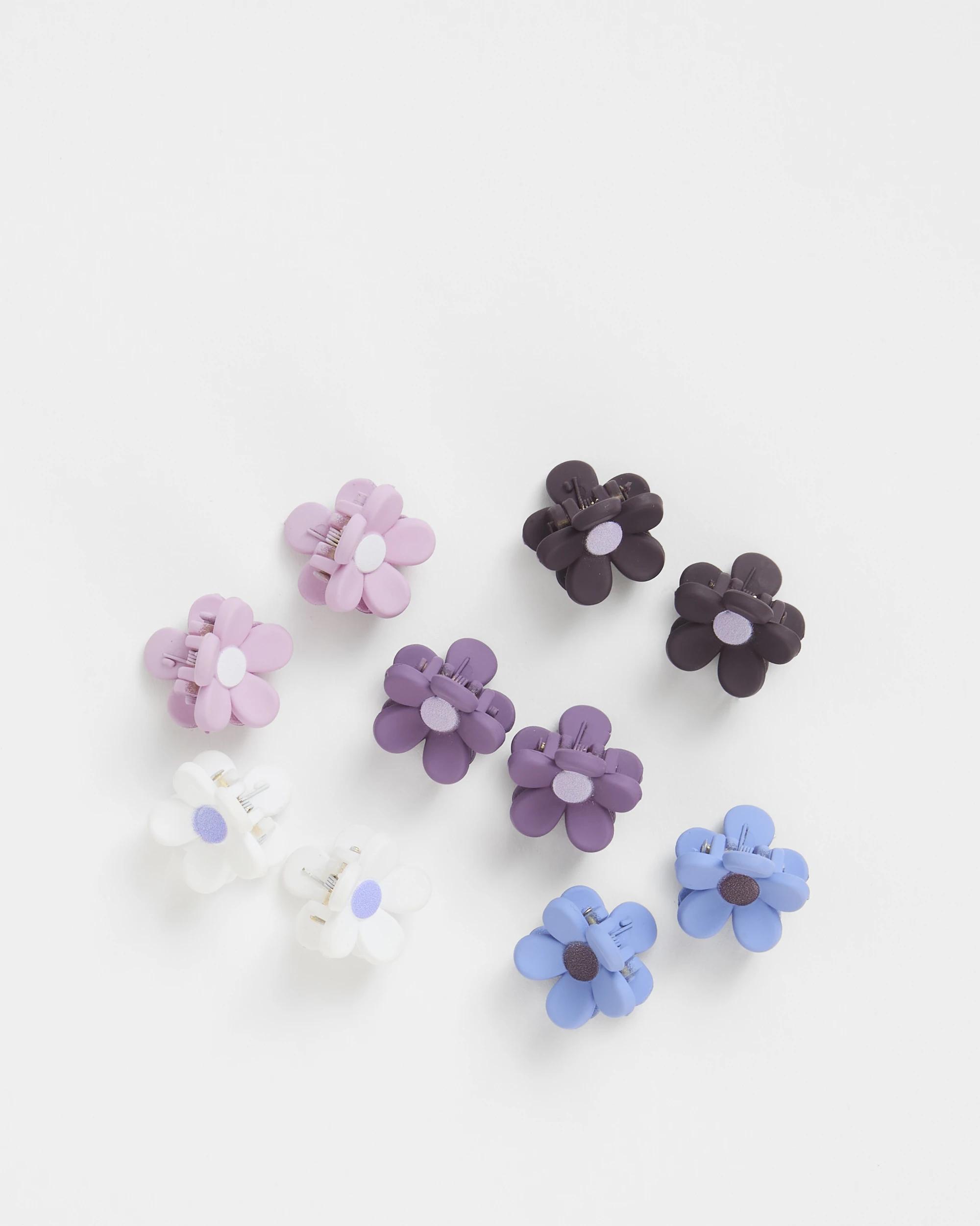 2 Target Kids Kids 10 Pack Mini Flower Claw Clips PURPLE, 2 of 3