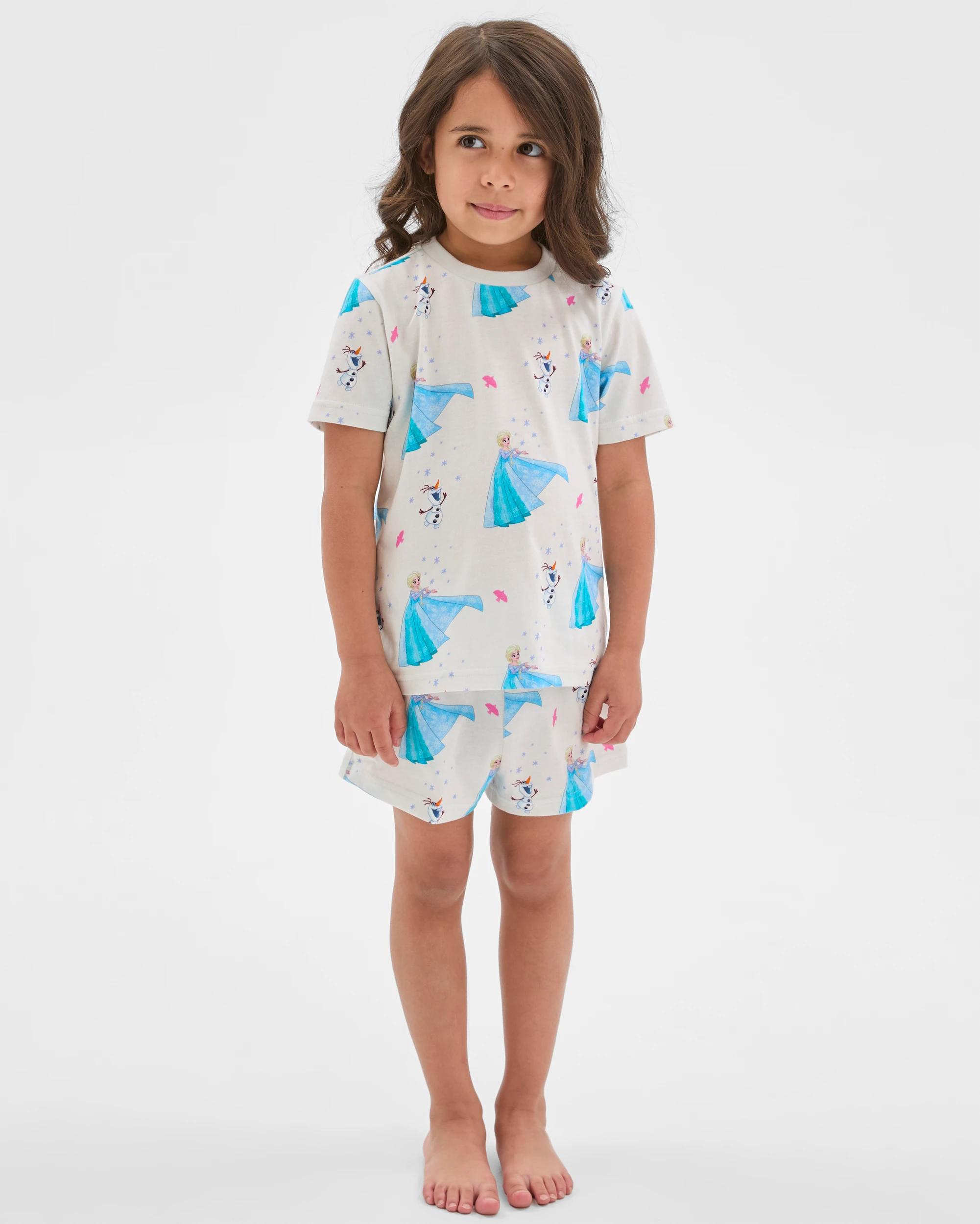 3 Disney Organic Cotton 2 Pack Younger Girls Pyjama Set FROZEN, 3 of 7