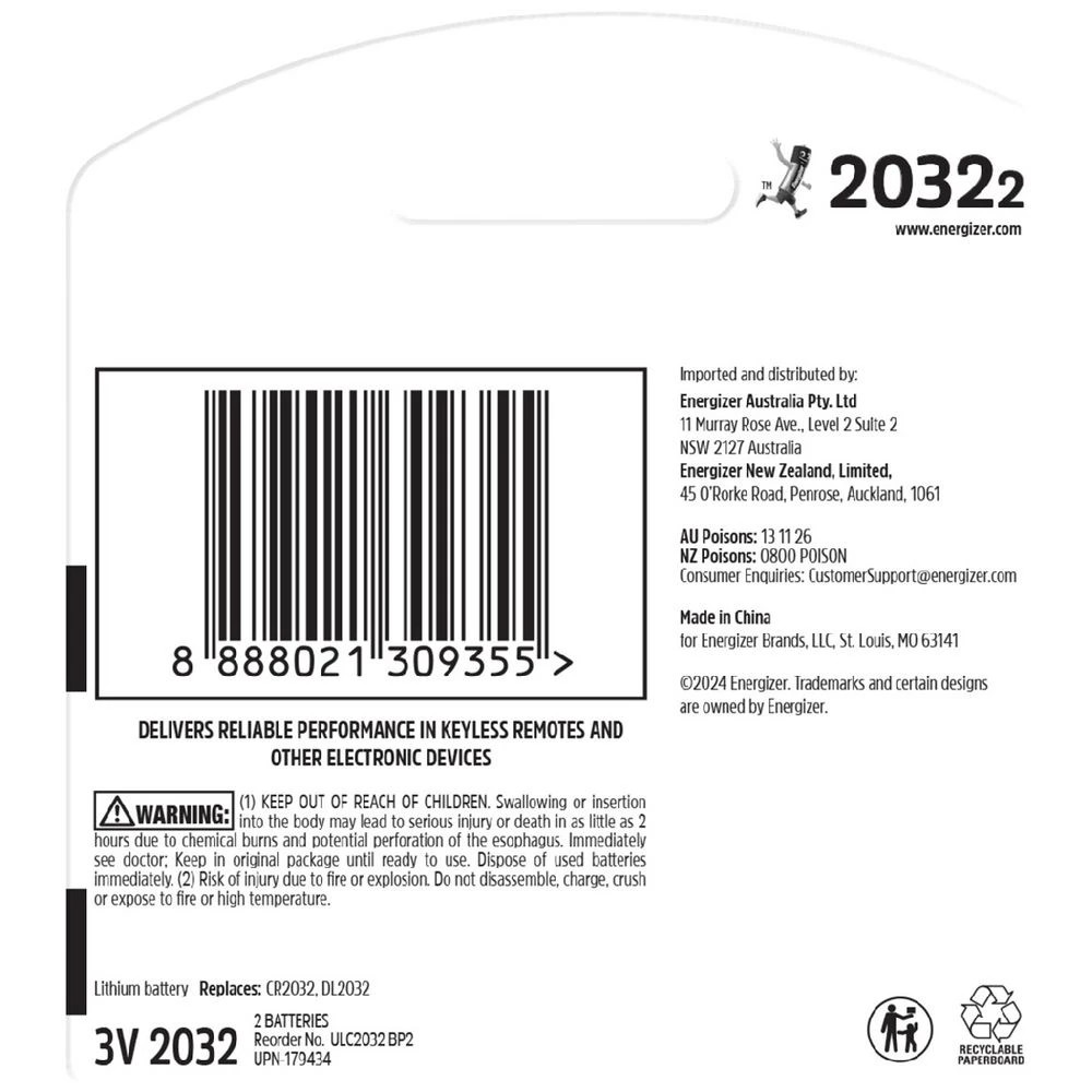 3 Energizer 2032 Ultimate Lithium Coin Battery 2 Pack, 3 of 8