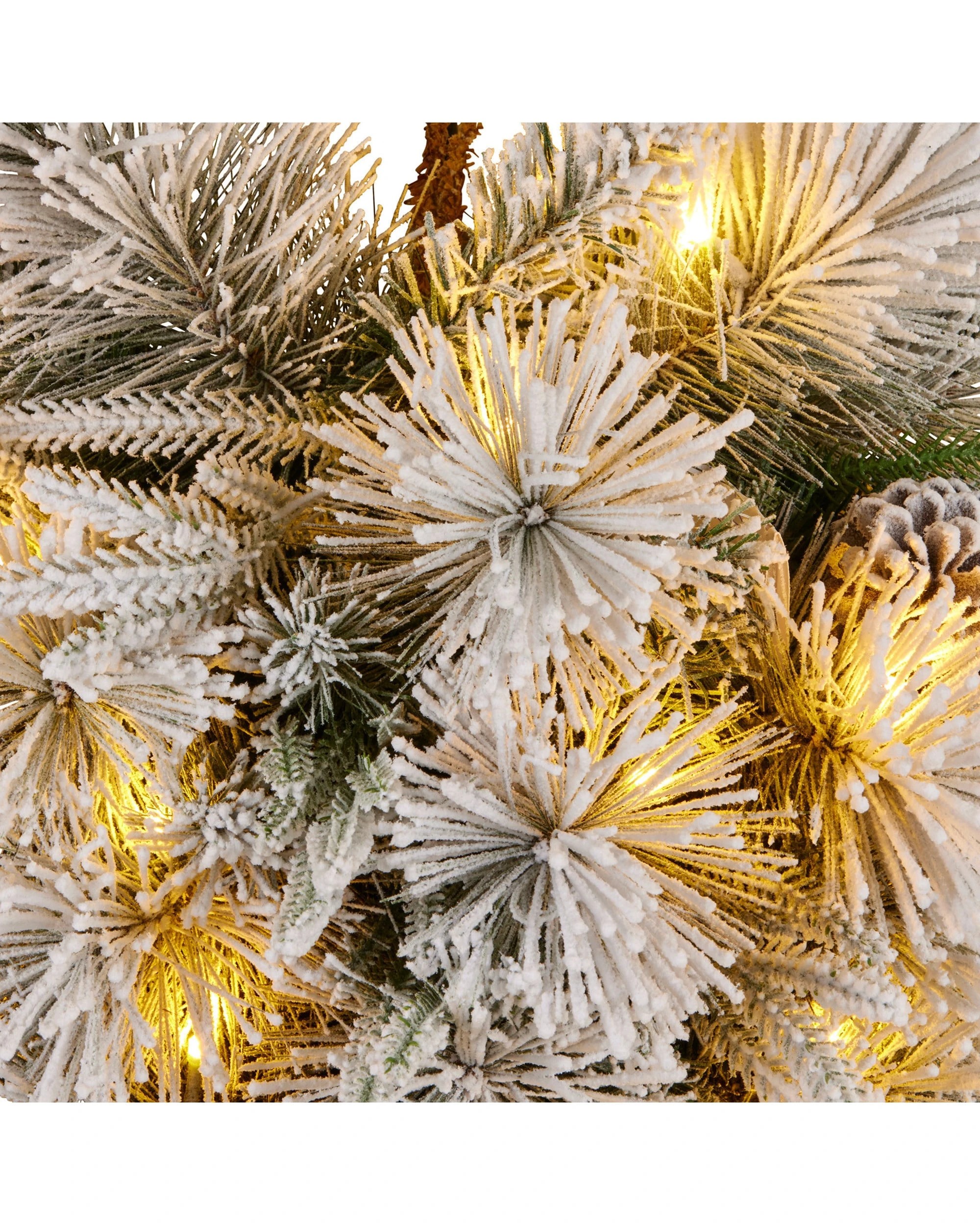 8 Christabelle 90cm Alpine Snow Christmas Garland Teardrop Pre Lit Multi Function LED Timer Flocked Pine Cones Home, 8 of 9