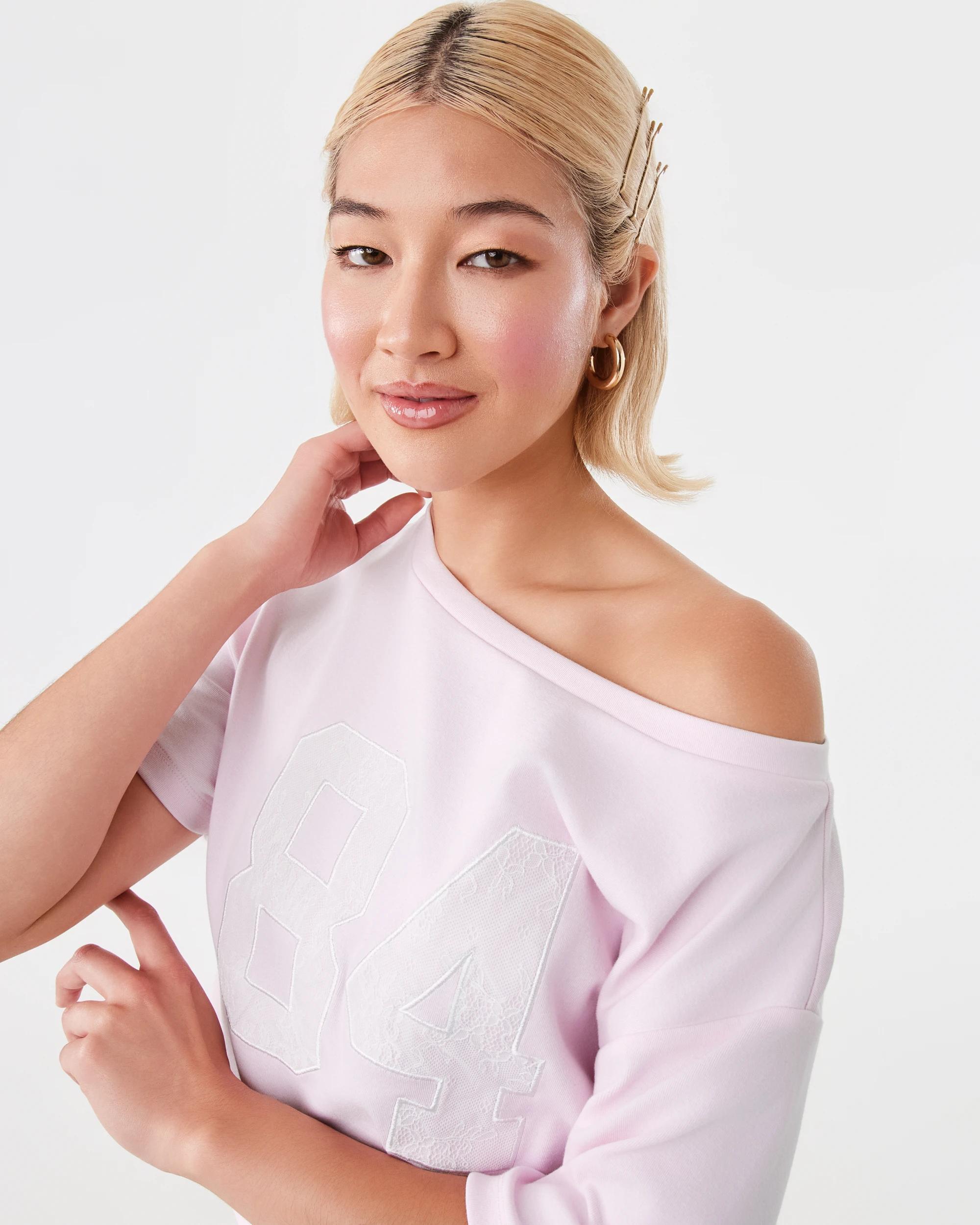 7 Off The Shoulder Print T-shirt Bllet Pink, 7 of 10