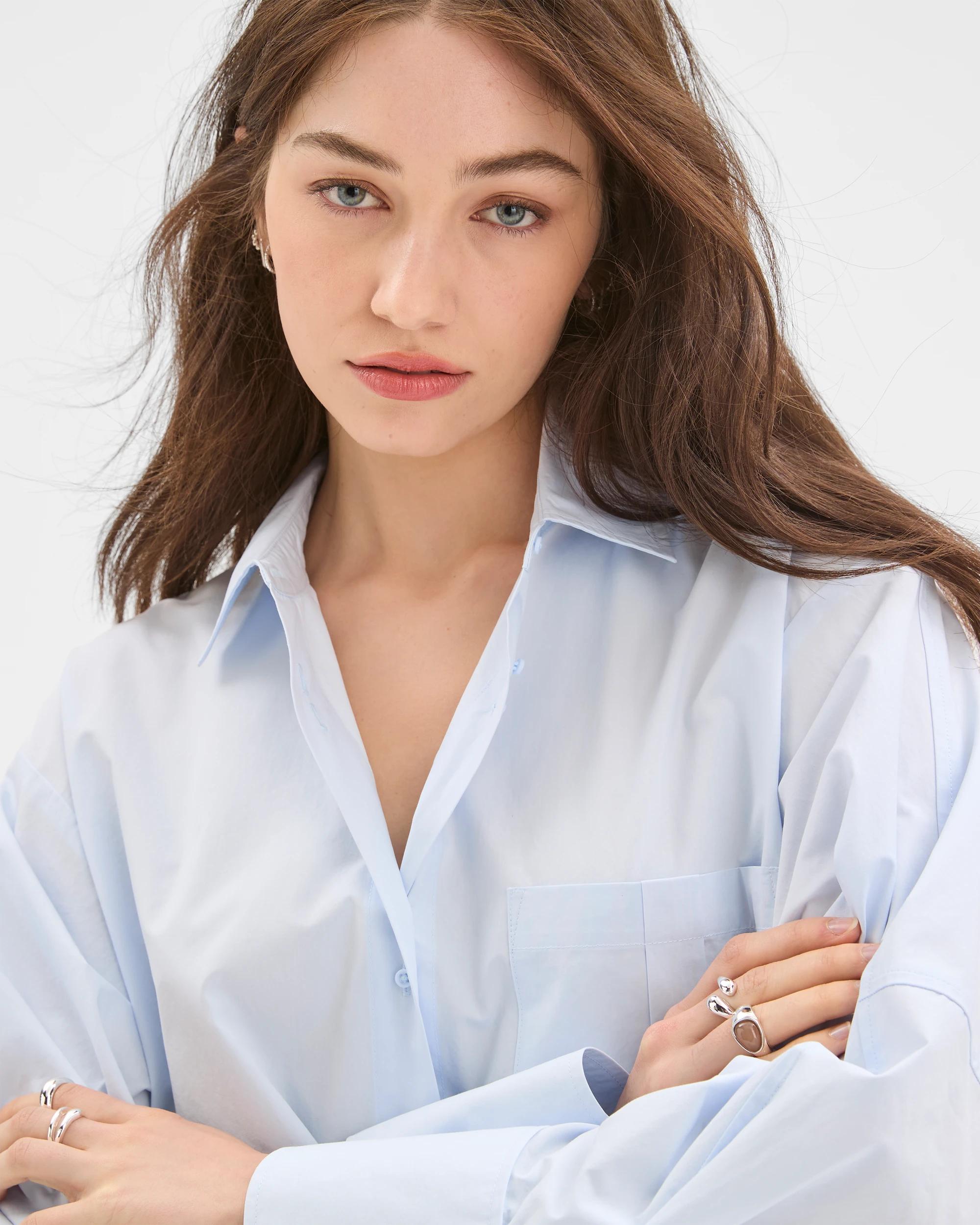 5 Lily Loves Australian Cotton Poplin Shirt GLACIER, 5 of 6