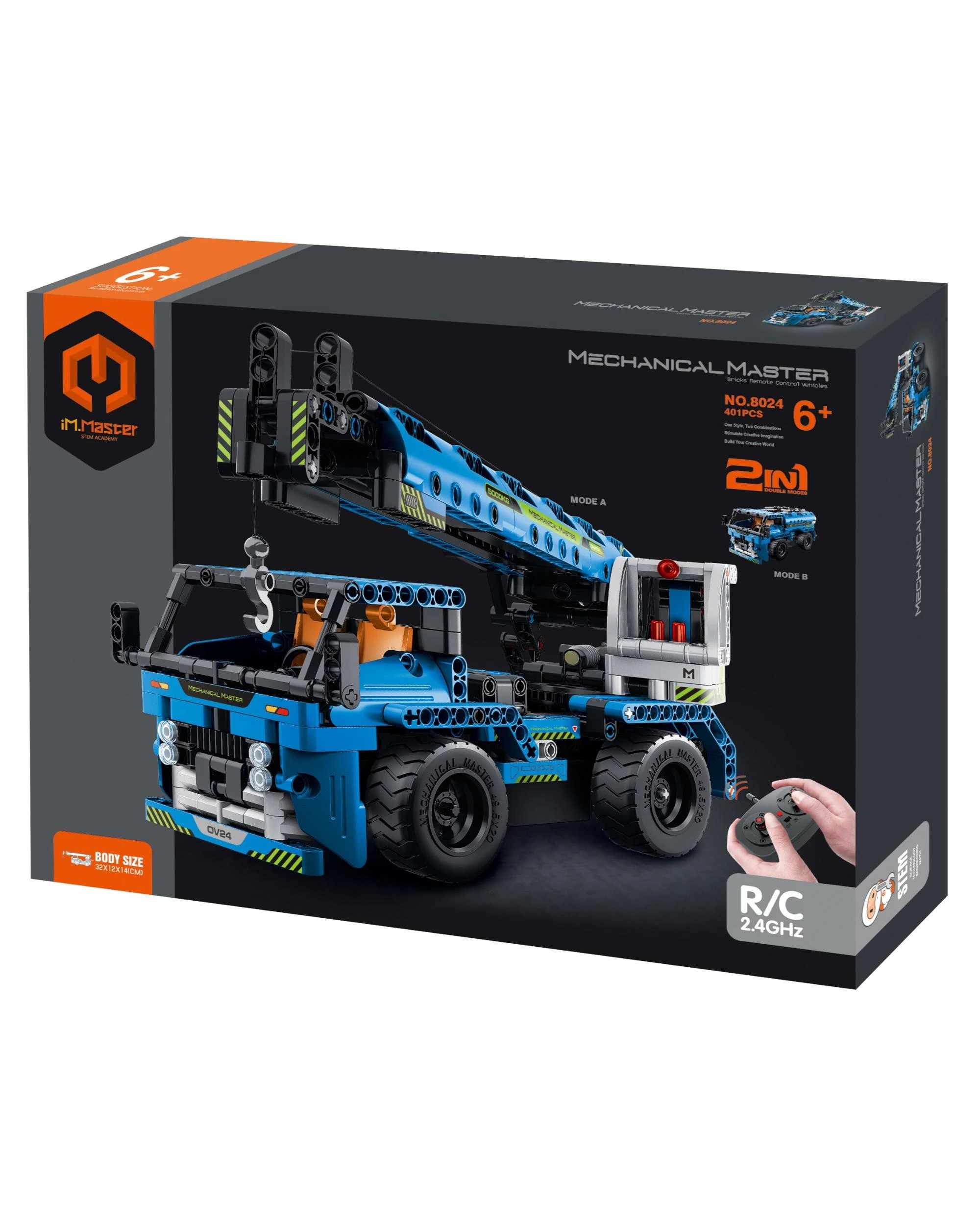 1 iM.Master Mechanical Master Remote Control Crane 2-in-1 401 Piece Model Kit - 8024, 1 of 3