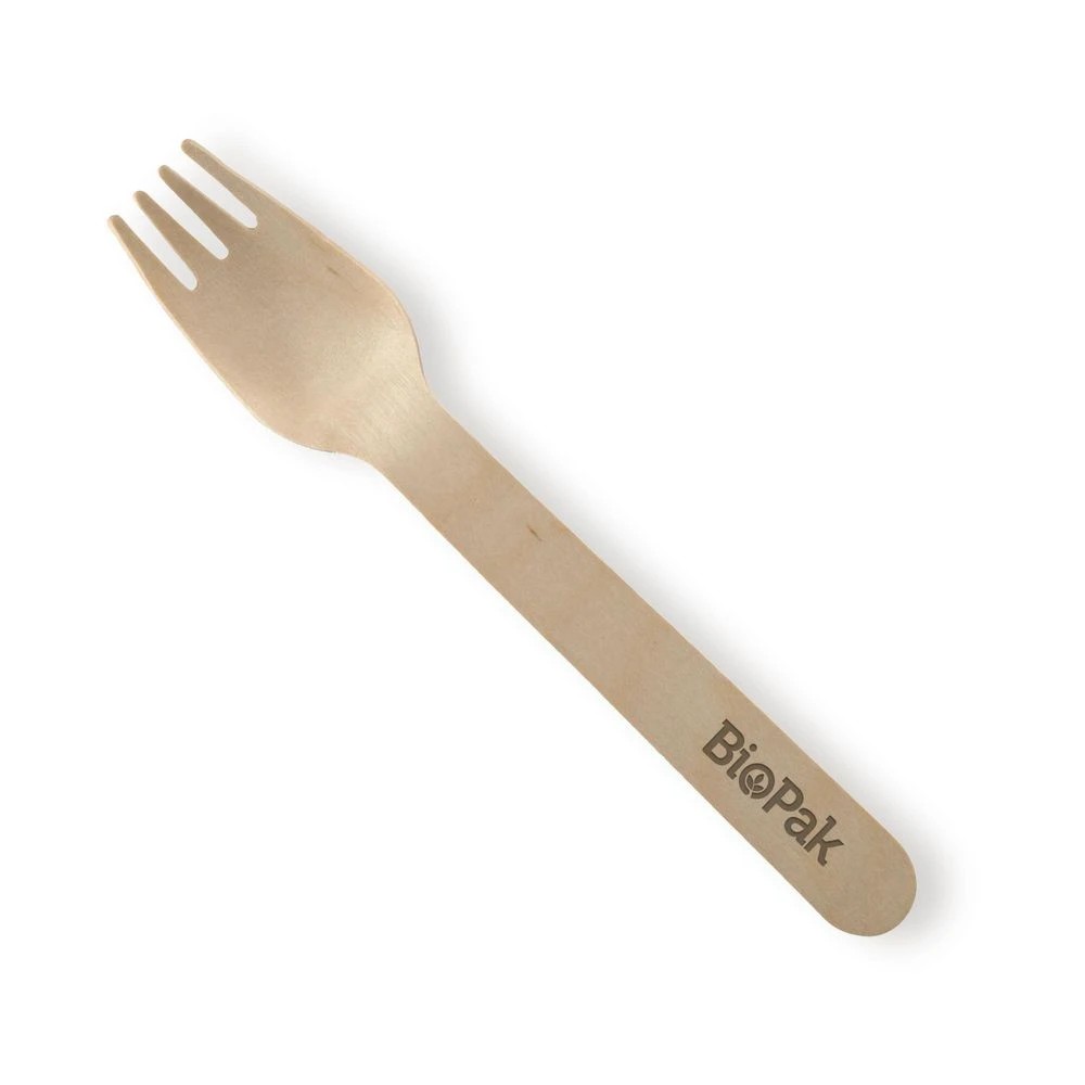 2 Biopak 16cm Wooden Forks 10 Pack, 2 of 2