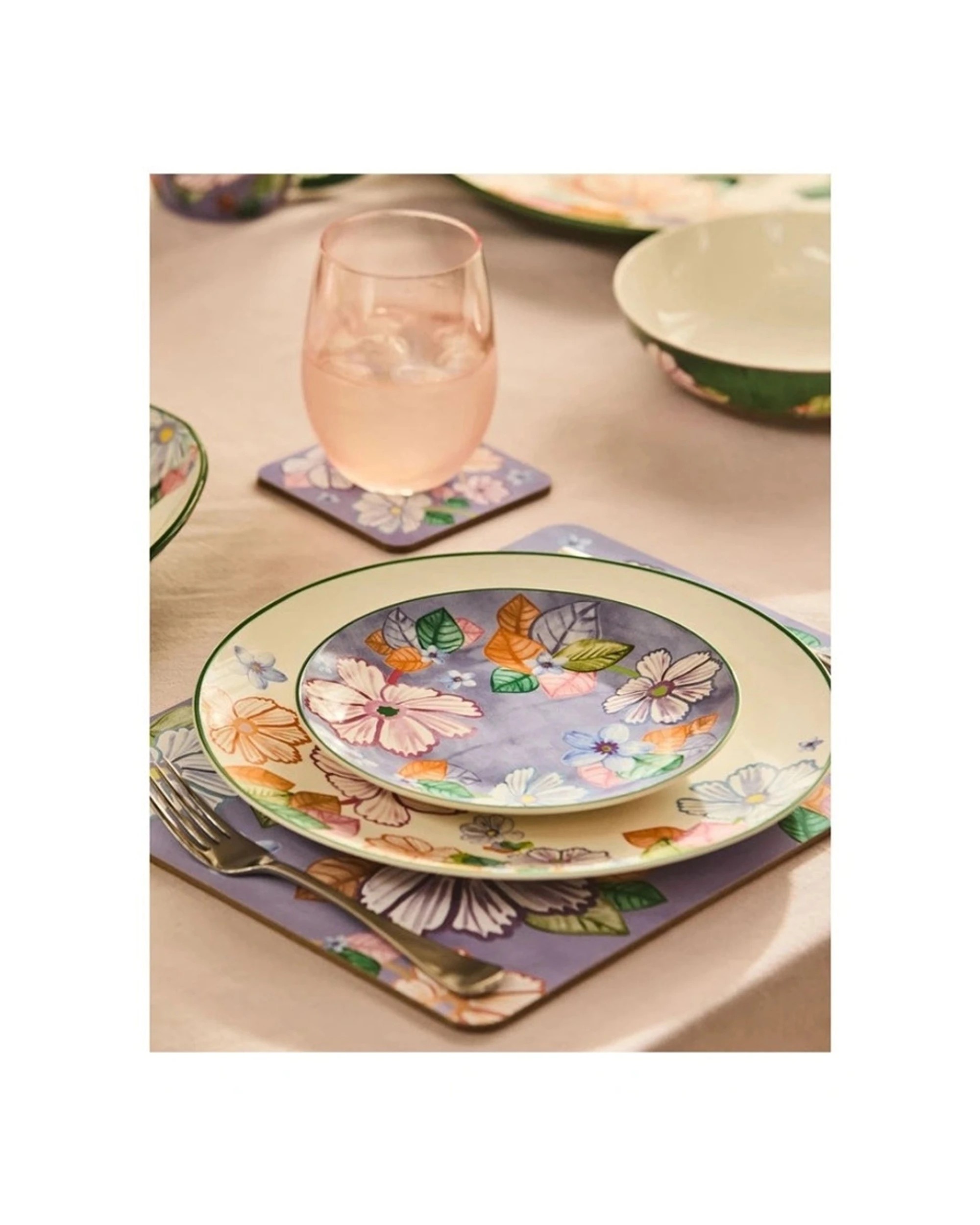 3 Maxwell And Williams Poppy Love Placemats 4 Piece Set 34x26.5cm MDF Cork - Multi, 3 of 4