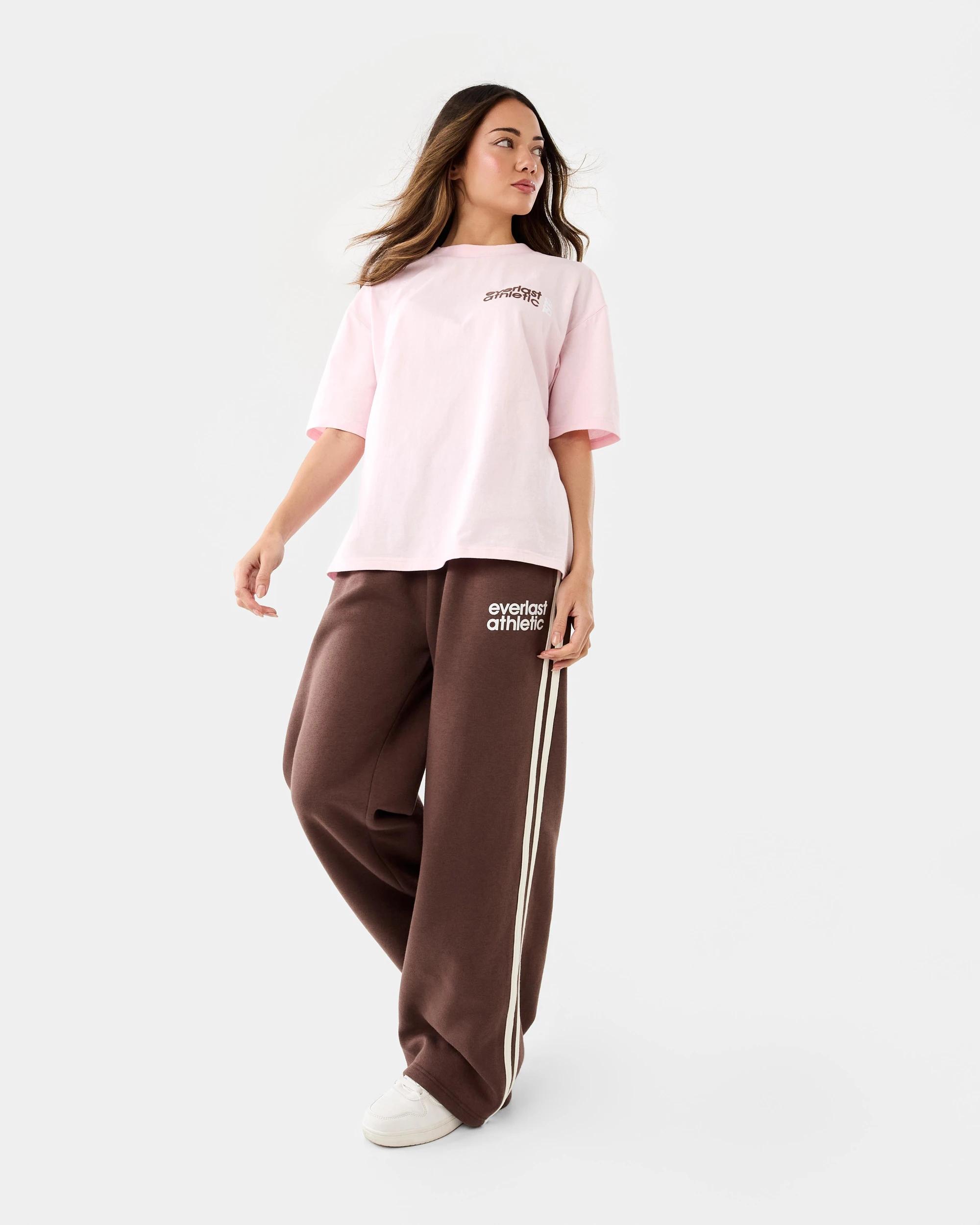 3 Everlast Womens Sports Stripe Trackpants Choc, 3 of 7