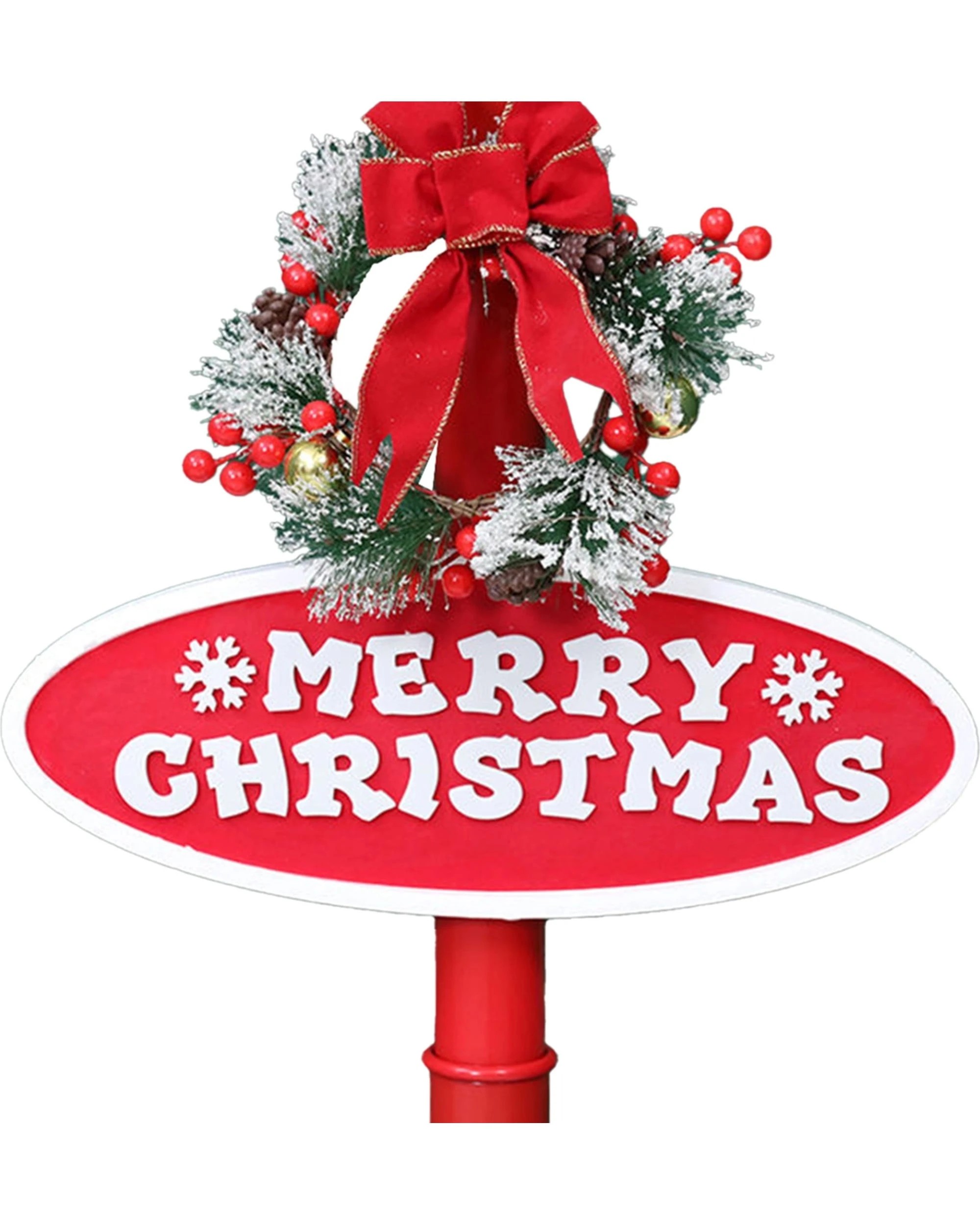 4 Christabelle 1.8m Christmas Lamp Post Outdoor Display Decoration LED Lights Front Yard Lawn Statue Ornament Red, 4 of 5