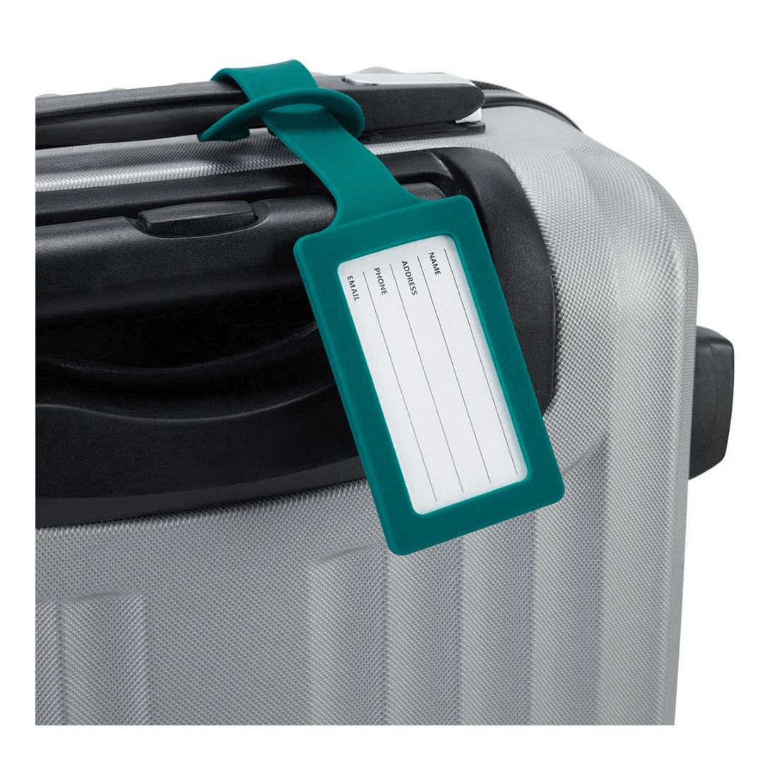 1 J.Burrows Silicone Luggage Tags Teal 2 Pack, 1 of 4