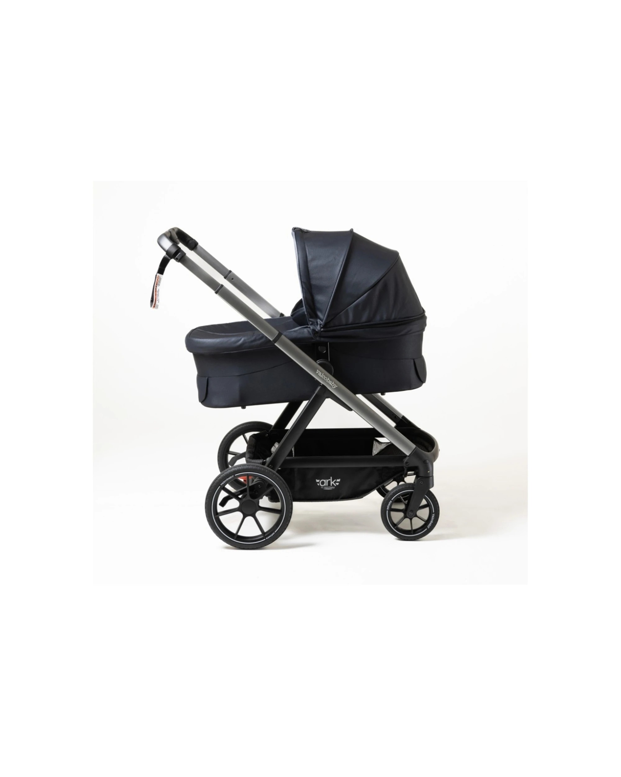 2 Valcobaby Bassinet for Ark Pram Adjustable Hood Airflow Mesh Security Belt - Black, 2 of 2