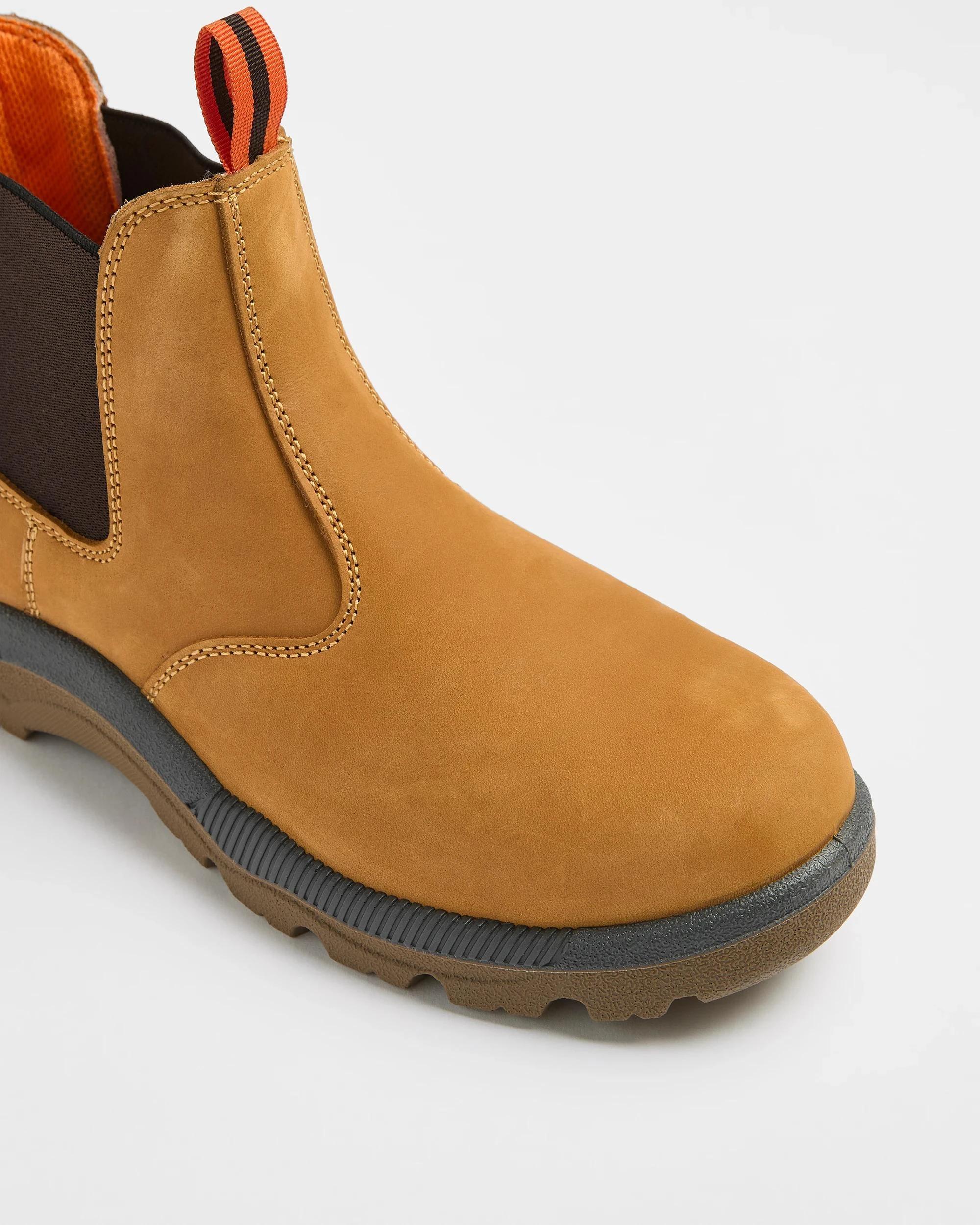 2 Mens Graphite Genuine Leather Slip On Work Safety Boot YELLOW, 2 of 3