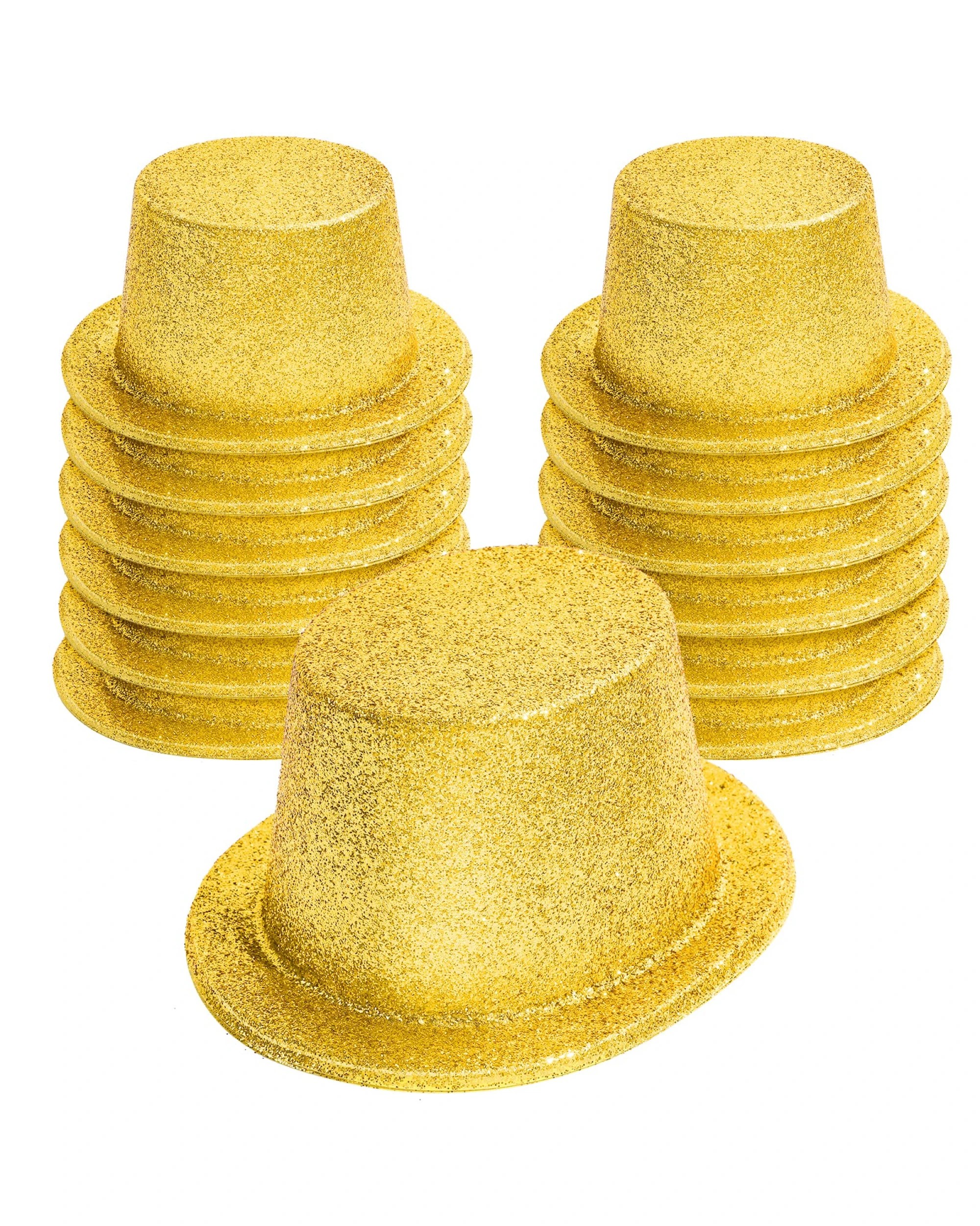 1 BR Costumes Glitter Top Hat - Fancy Dress-Up Party Costume Cap (12-Pack), 1 of 2