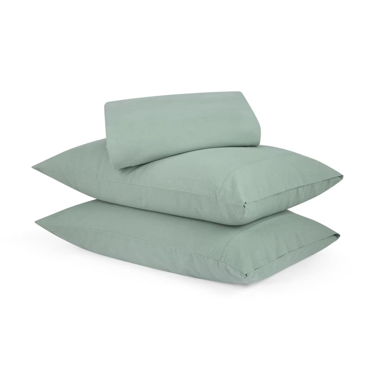 1 Cotton Linen Sheet Set - King Bed, Sage, 1 of 6