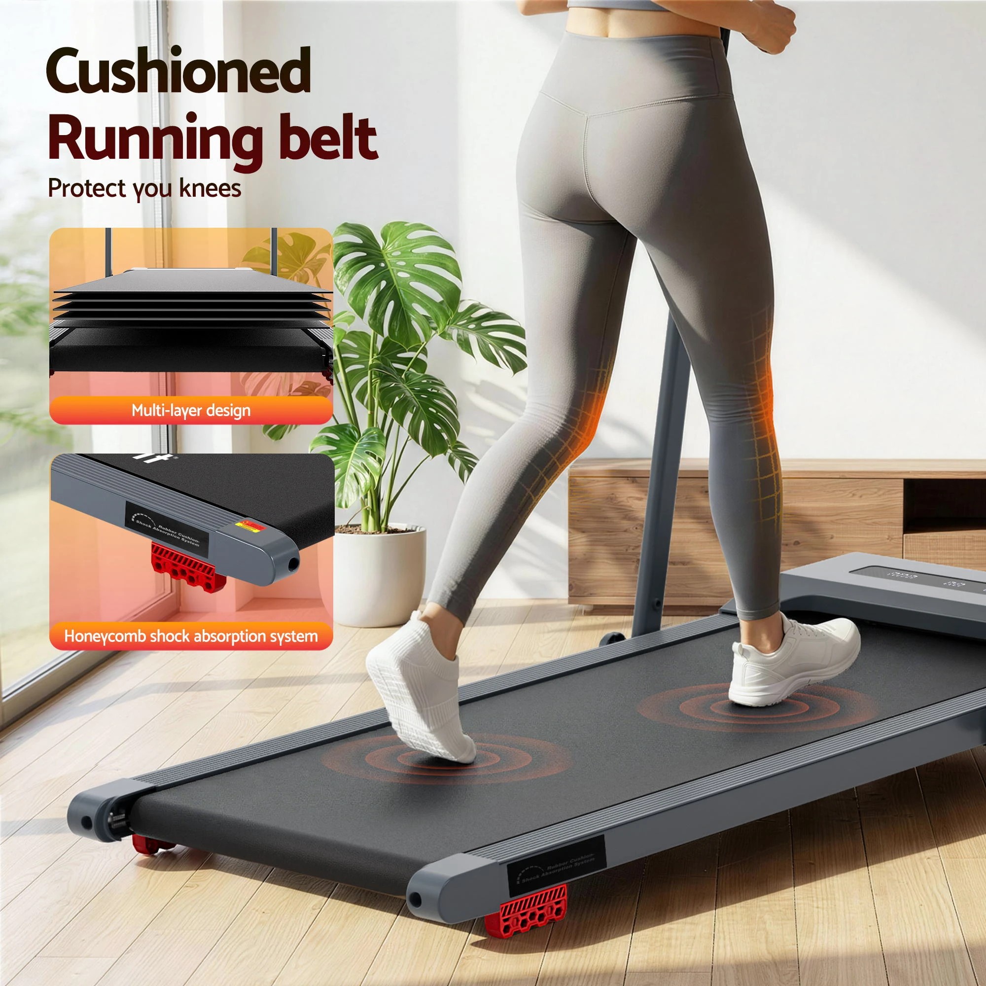 9 Everfit Treadmill Electric Walking Pad - Grey, 9 of 10