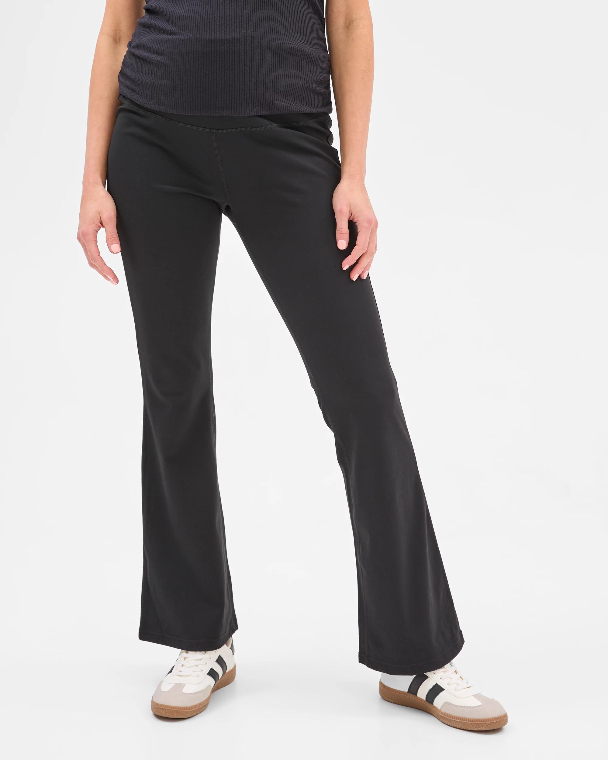 2 Target Maternity Studio Soft Full Length Flare Tights BLACK, 2 of 5