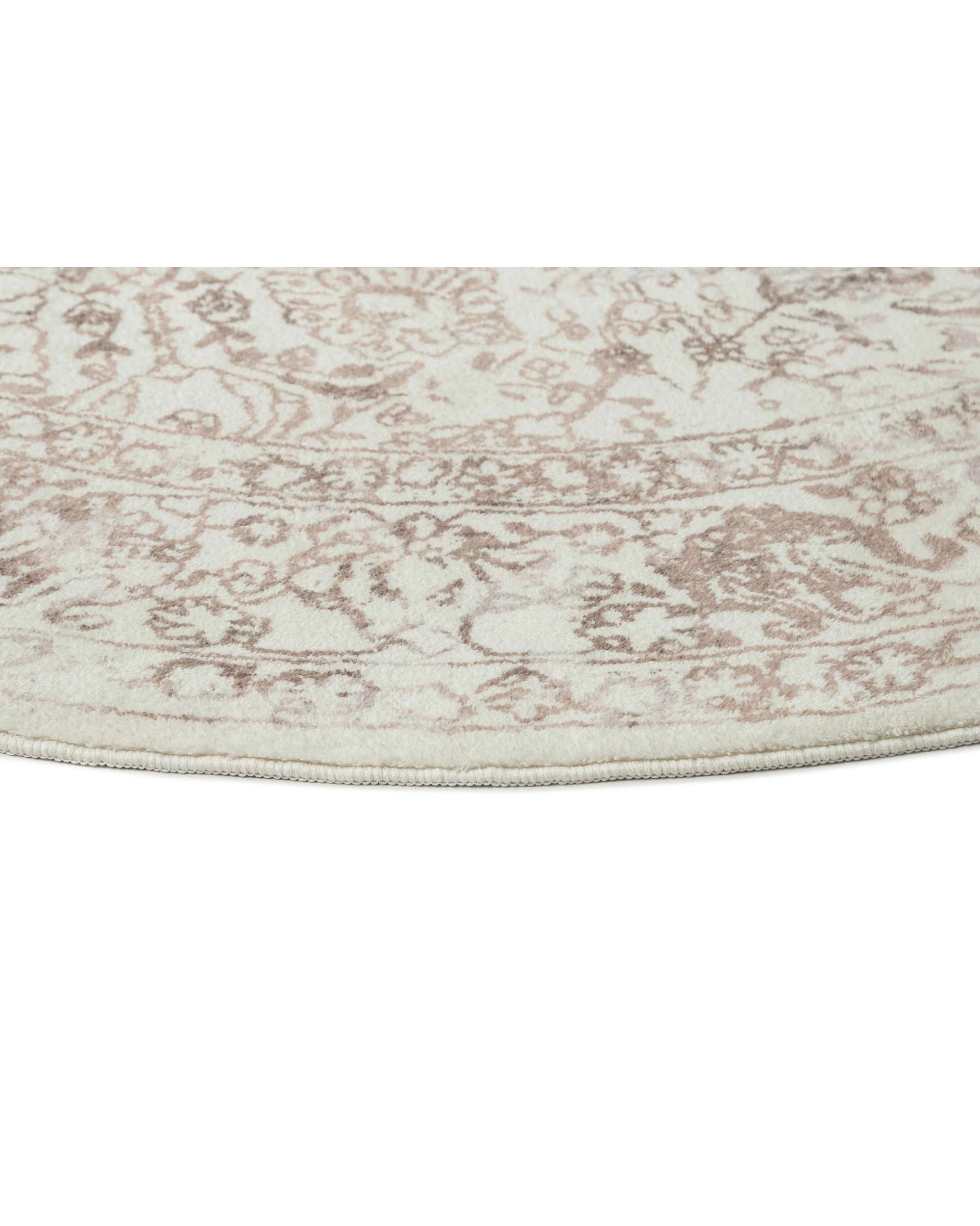 3 Loopsie Jaya Floral Washable Round Rug-200cm x 200cm - White, 3 of 5