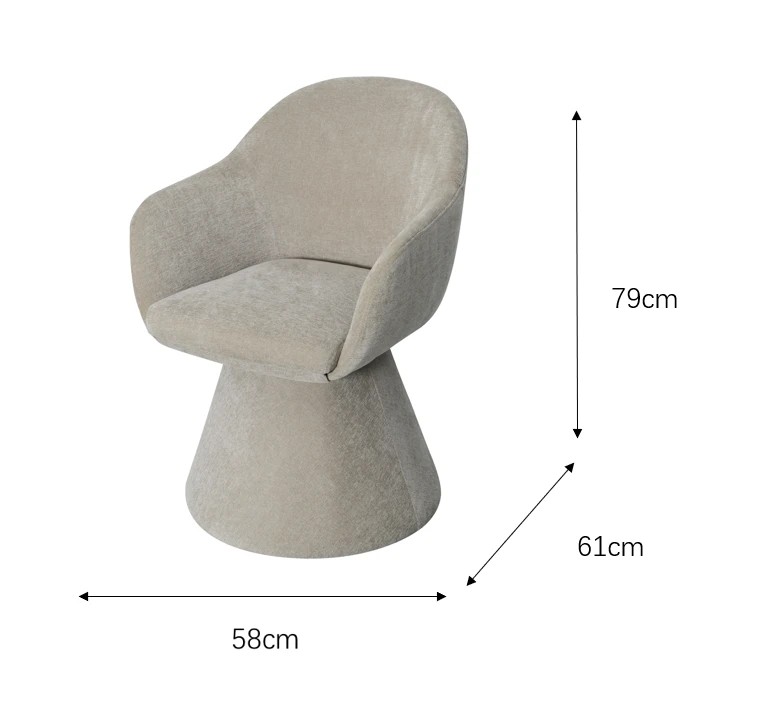 8 Gigi Swivel Dining Chair - Natural, 8 of 8