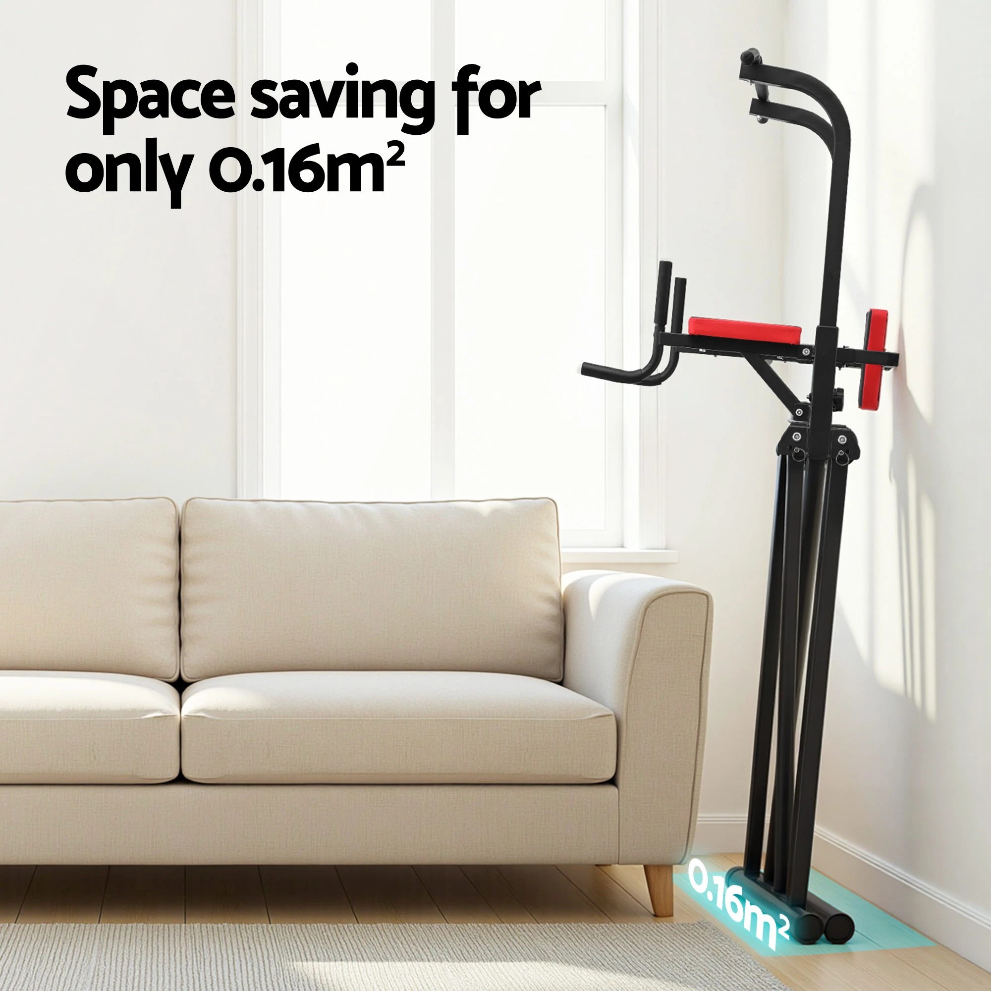 5 Everfit Chin Up Tower Pull Up Station Adjustable Dip Station Folding Home Gym - Multi, 5 of 6