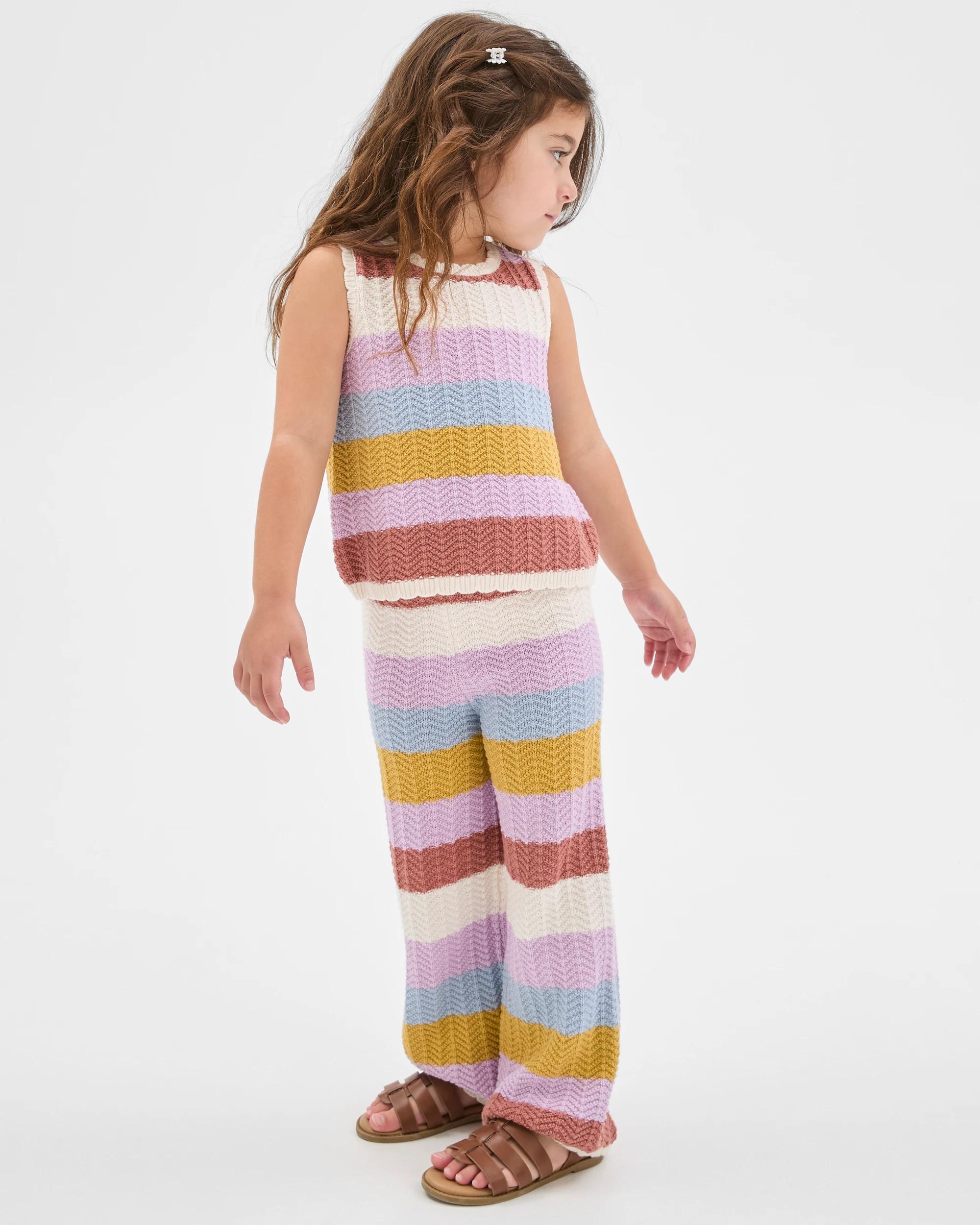 3 Target Kids Australian Cotton Crochet Co-Ord Tank Top MULTI STRIPE, 3 of 6