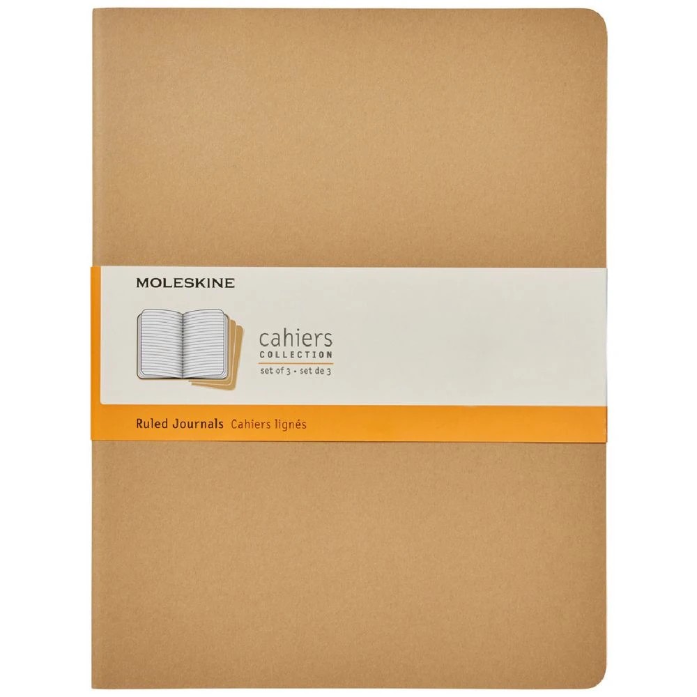 1 Moleskine Cahier Ruled Notebooks Extra Large Kraft 3 Pack, 1 of 3